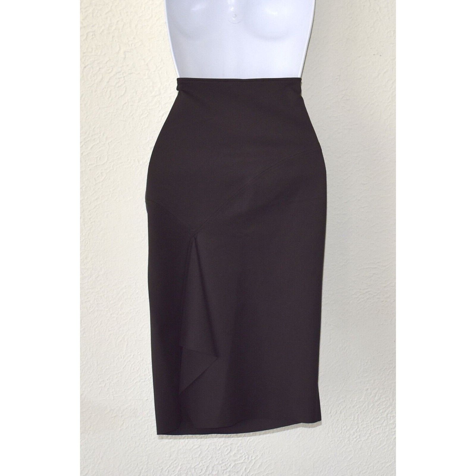 Gucci GUCCI Brown Unlined Back Pleated Side Zip Pencil Skirt Sz S Size 27" / US 4 / IT 40 - 4 Thumbnail