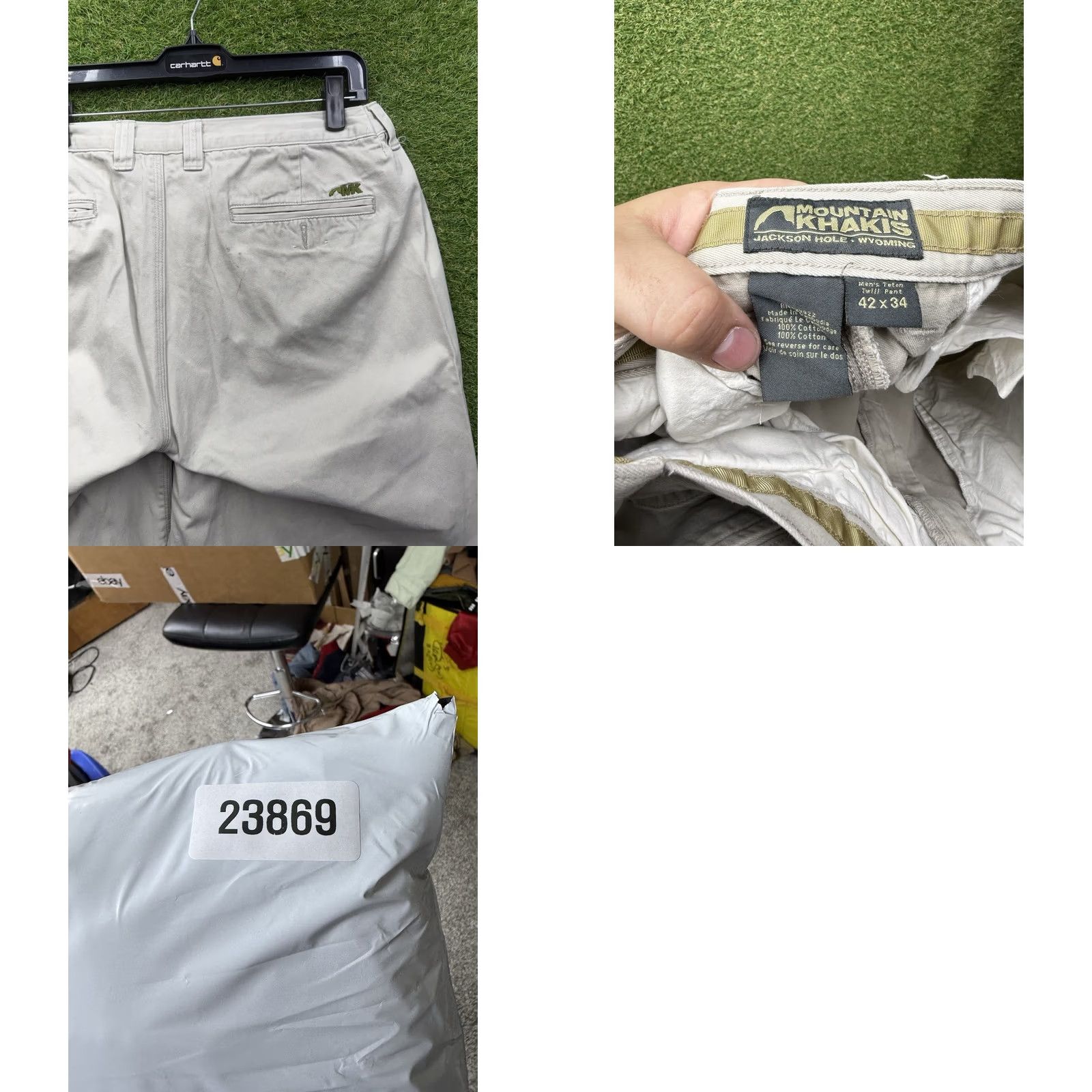 Mountain Khakis VINTAGE Mountain Khakis Chino Pants Mens 42x34 Canvas Beige Cotton Polyester Flat Front 34" Inseam Classic Fit Big & Tall Mens Pants Size US 42 / EU 58 - 8 Thumbnail