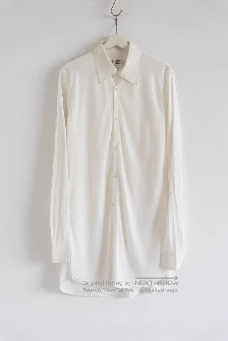 Yohji Yamamoto Yohji Yamamoto 03aw Curved Cut Rayon White Shirt Size US L / EU 52-54 / 3 - 1 Thumbnail