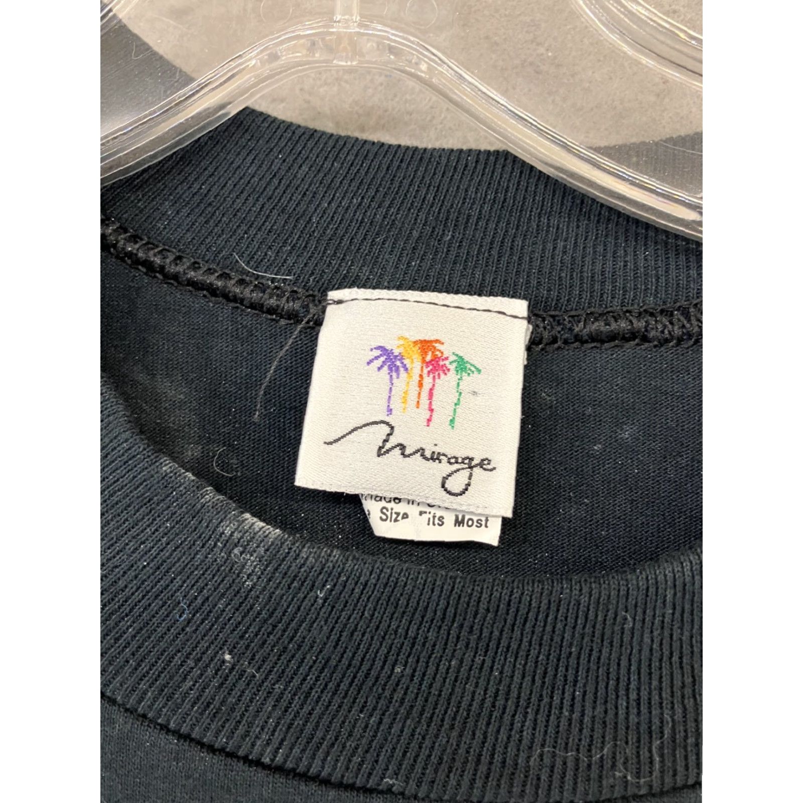 Vintage VINTAGE Mirage TShirt Adults Black One Size Mirage 90s Palm Trees Size ONE SIZE - 3 Thumbnail