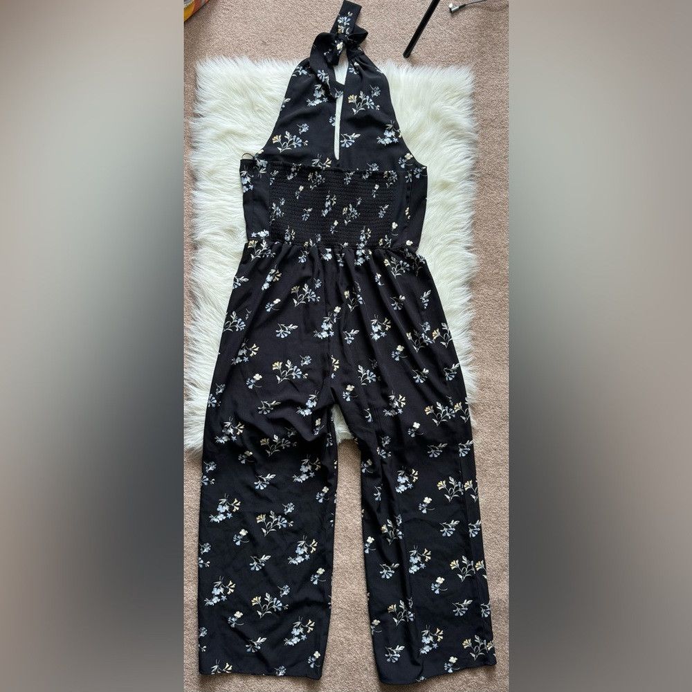 Abercrombie & Fitch Abercrombie Crossover Twist Front Halter Floral Jumpsuit Bl Size M / US 6-8 / IT 42-44 - 4 Thumbnail