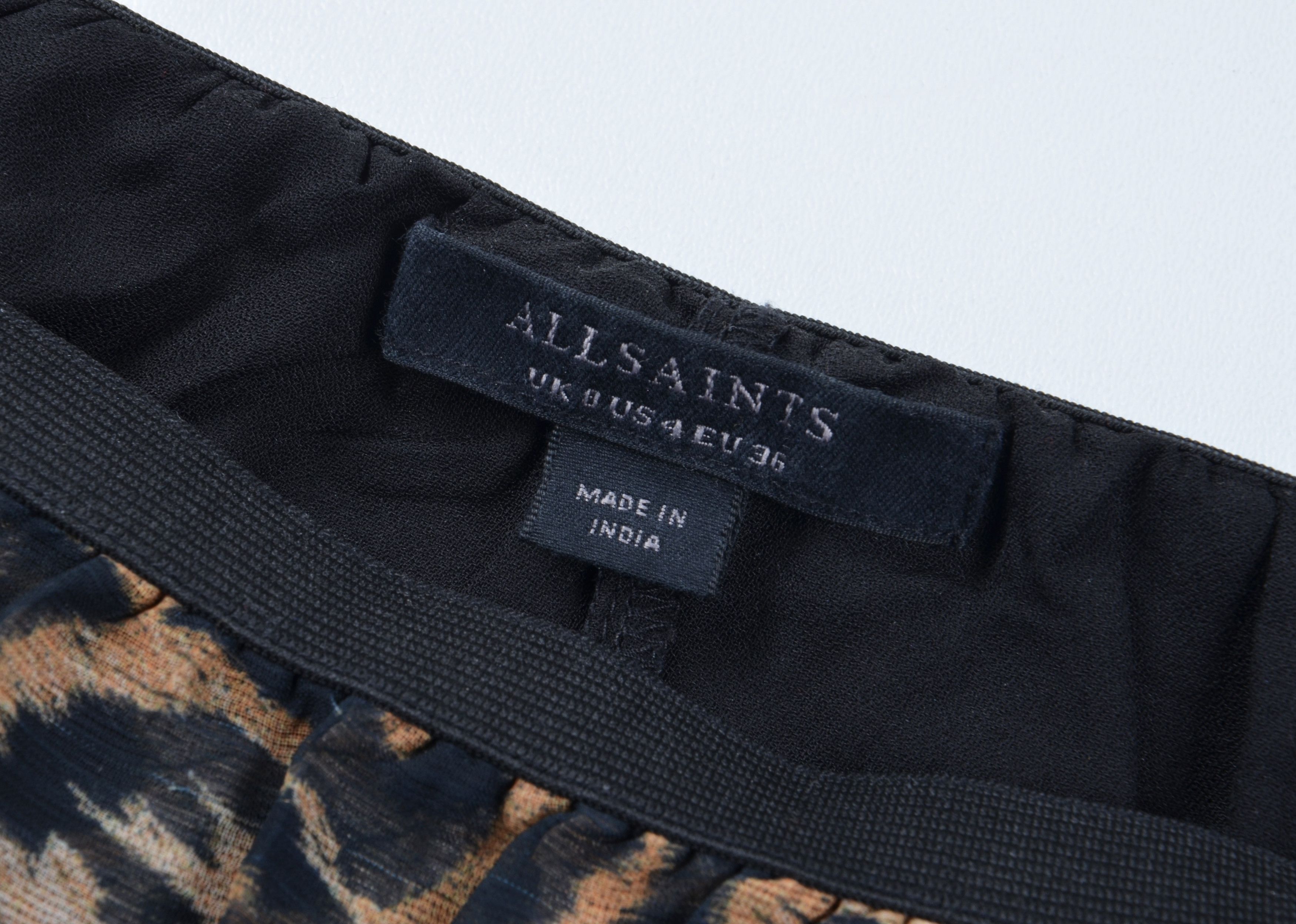 Allsaints Allsaints Leopard High Low Layered Asymmetric Mesh Skirt Size 27" / US 4 / IT 40 - 8 Thumbnail