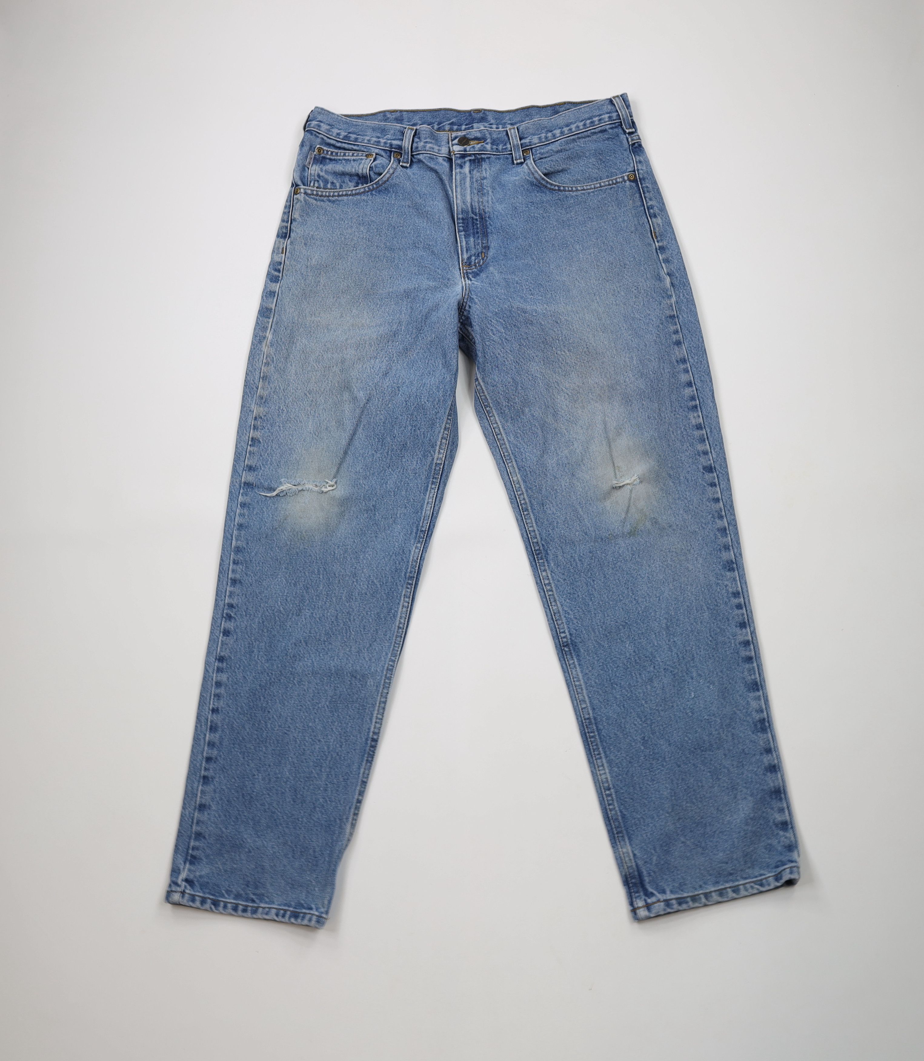 Carhartt × Vintage Vintage Y2K Carhartt Spell Out Relaxed Fit Denim Jeans Blue Size US 36 / EU 52 - 1 Thumbnail