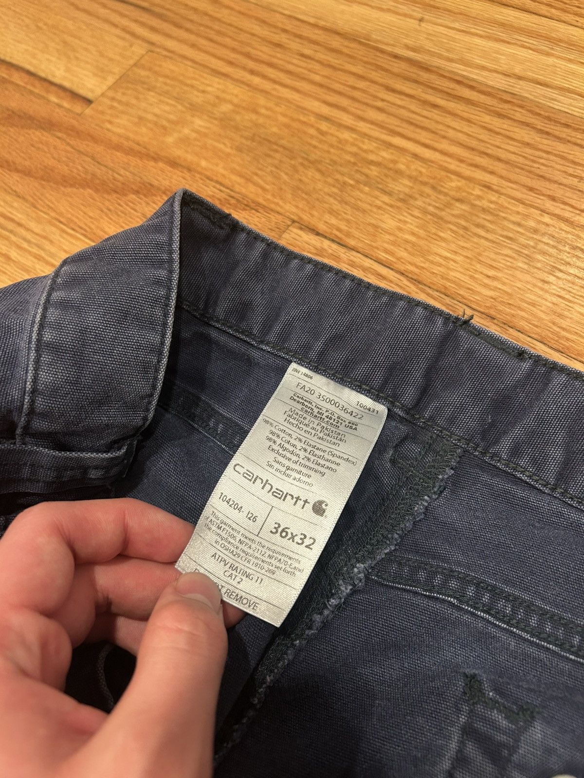 Carhartt Navy blue flame reflective Carhartt workwear jeans 36x32 Size US 36 / EU 52 - 3 Thumbnail
