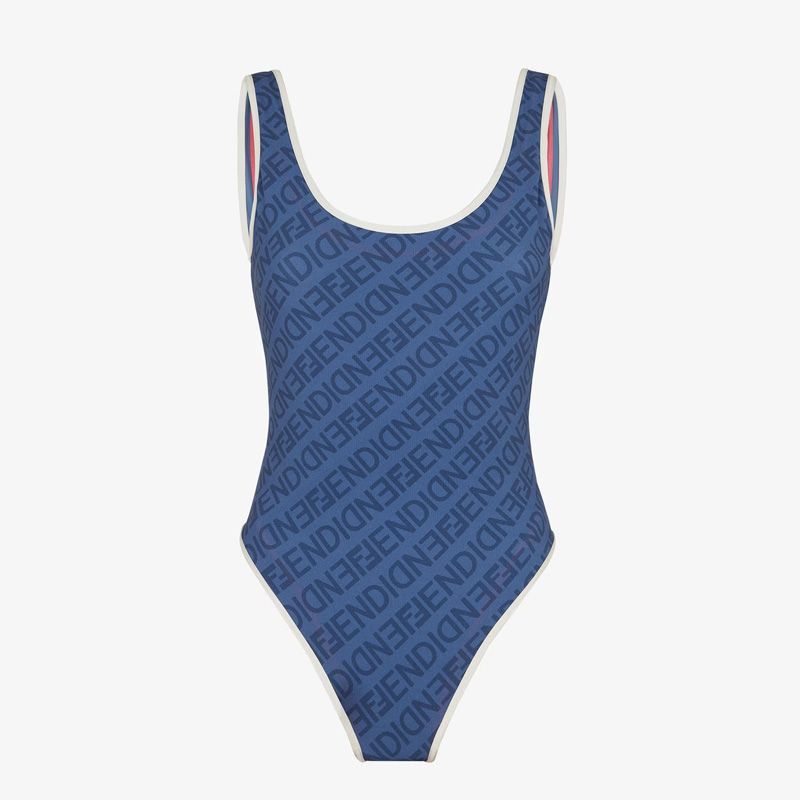 Fendi o1loc1c1024 FXBA01 One Piece Swimsuit in Blue Size XS / US 0-2 / IT 36-38 - 3 Thumbnail