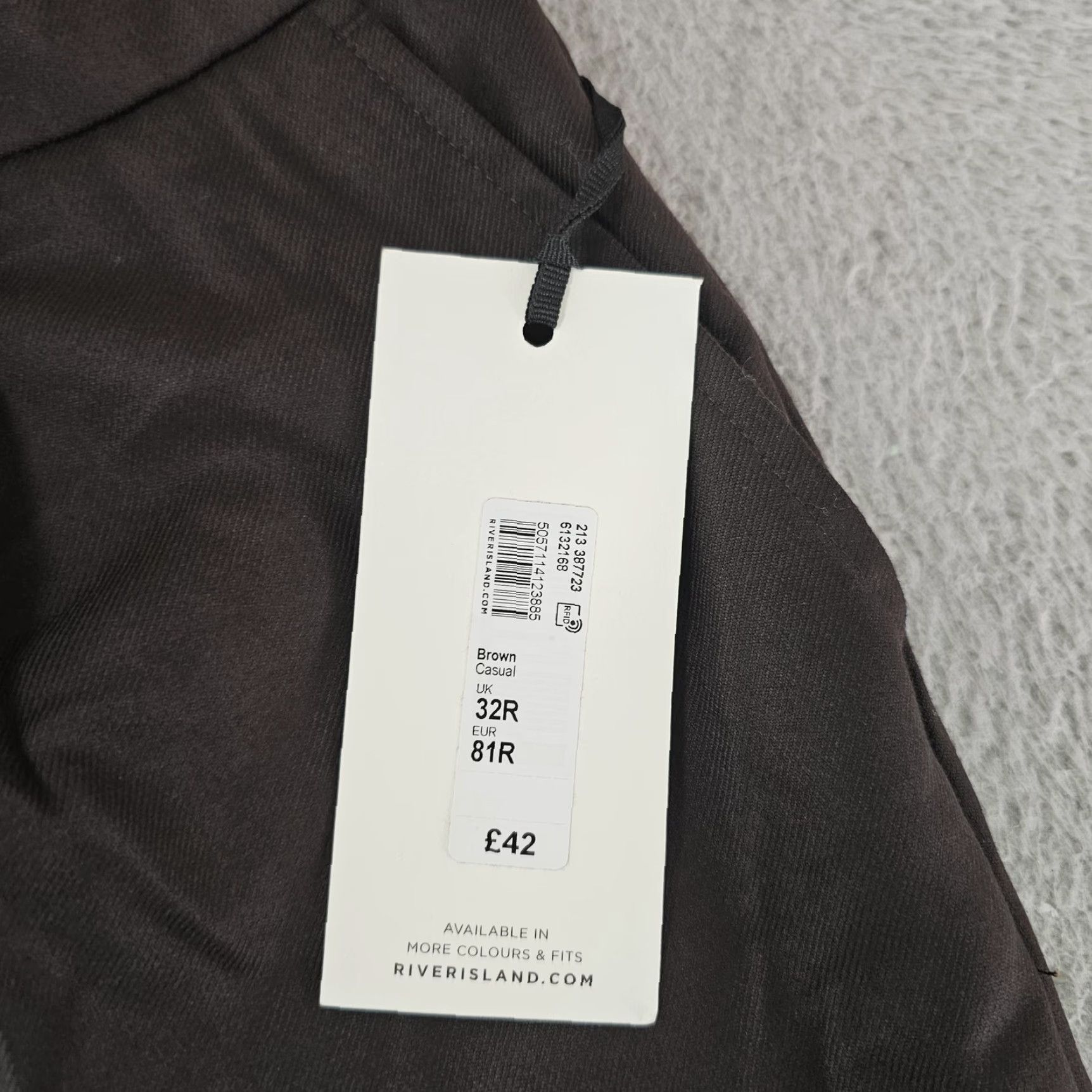 River Island River Island Pants Mens 32x28 Brown Tapered Casual Dress Trouser Slim Front Zip Hook Pockets Regular Inseam 28in Men Brown Dress Pants Size US 32 / EU 48 - 3 Thumbnail