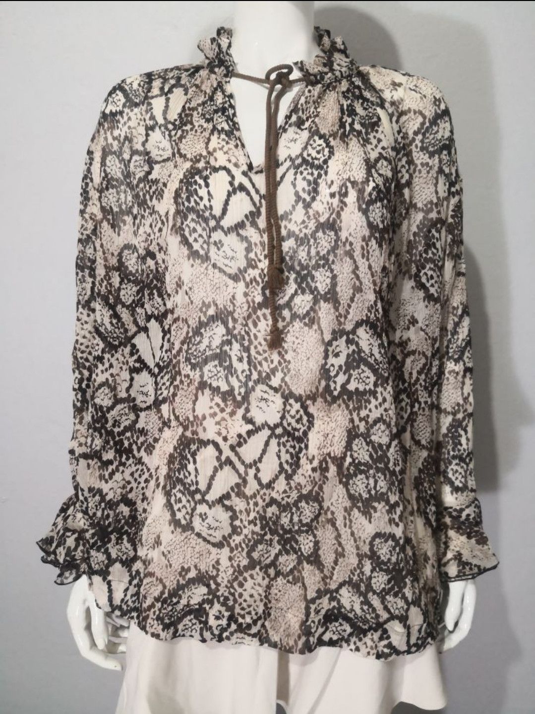 See by Chloe See By Chloe Silk & Cotton Chiffon Snake Print Top Size M / US 6-8 / IT 42-44 - 2 Thumbnail