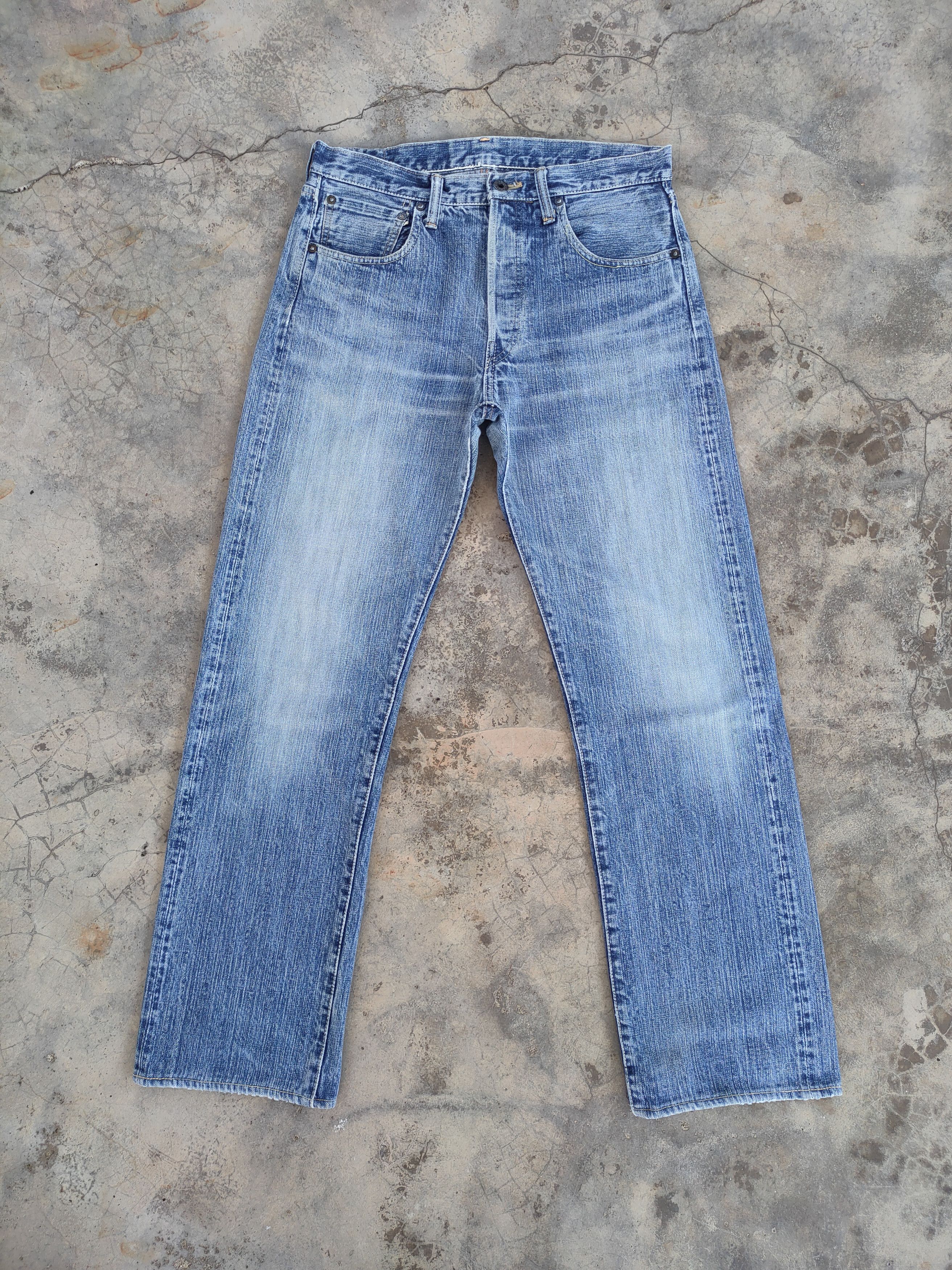 Japanese Brand VINTAGE STORMYBLUE SALVEDGE BUTTON FLY FADED JEANS DENIM Size US 32 / EU 48 - 2 Thumbnail