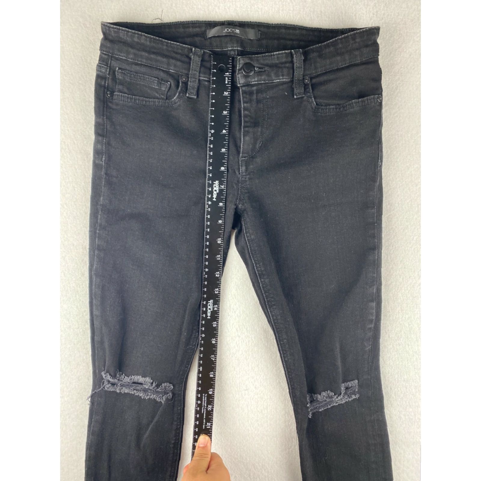 Vintage Joe's Jeans Womens Jeans Black Skinny Distressed Regular 28x26 Denim Stretch 5-Pocket Modern Mens? Size 28" / US 6 / IT 42 - 3 Thumbnail