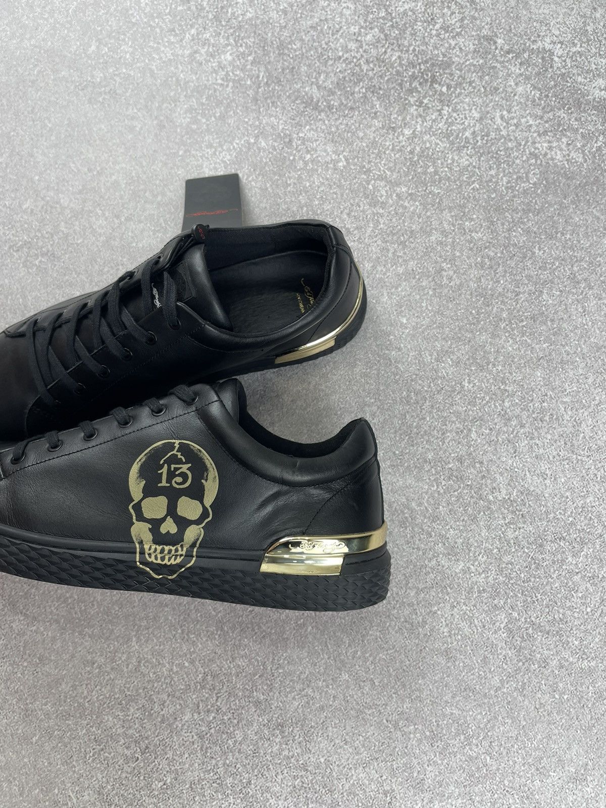 Ed Hardy Ed Hardy Lucky Low Top Black Sneakers Size US 12 / EU 45 - 2 Thumbnail