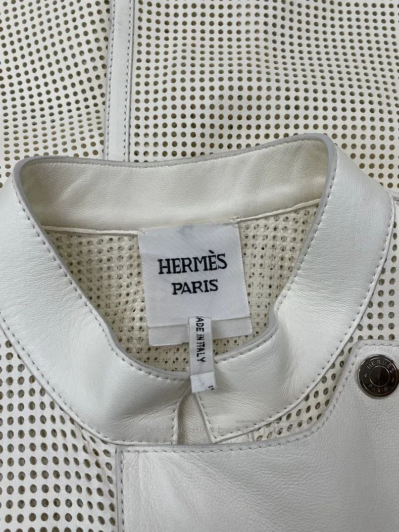 Hermes Hermes White Lace-Up Patchwork Leather Vest Dress, Sleevel Size XXS / US 00 / IT 34 - 4 Thumbnail