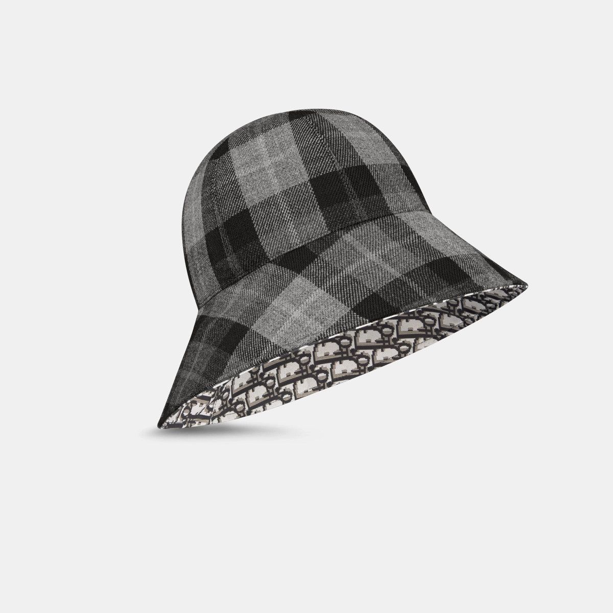 Dior o1w1db10326 Size:OS/Large Brim Cloche in Black/Grey Size ONE SIZE - 1 Thumbnail