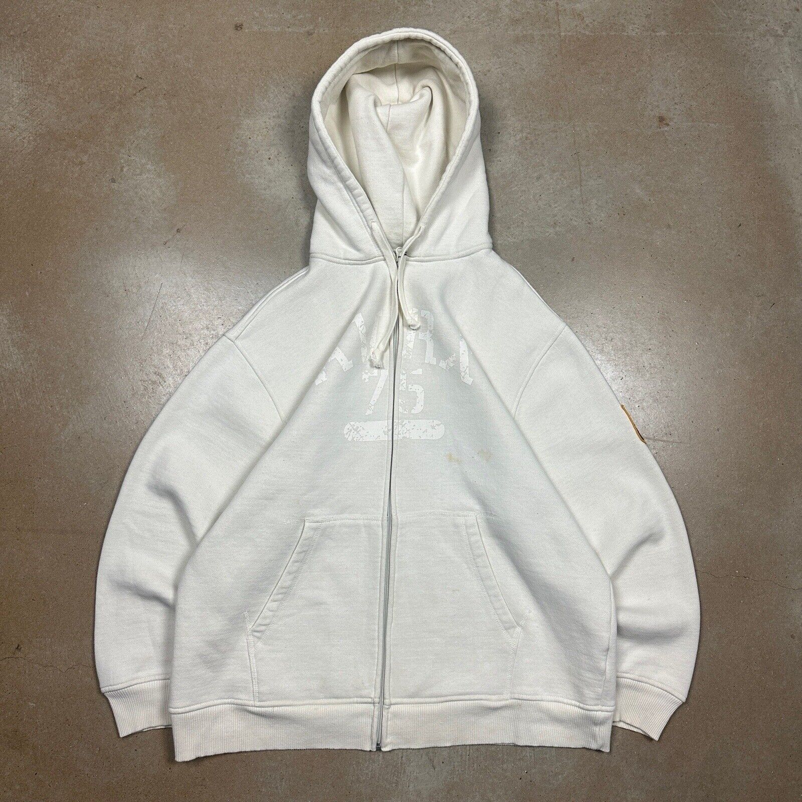 Avirex × Vintage Vintage Avirex 75 Zip Up White Drawstrings Hoodie Size XL Size US XL / EU 56 / 4 - 1 Thumbnail
