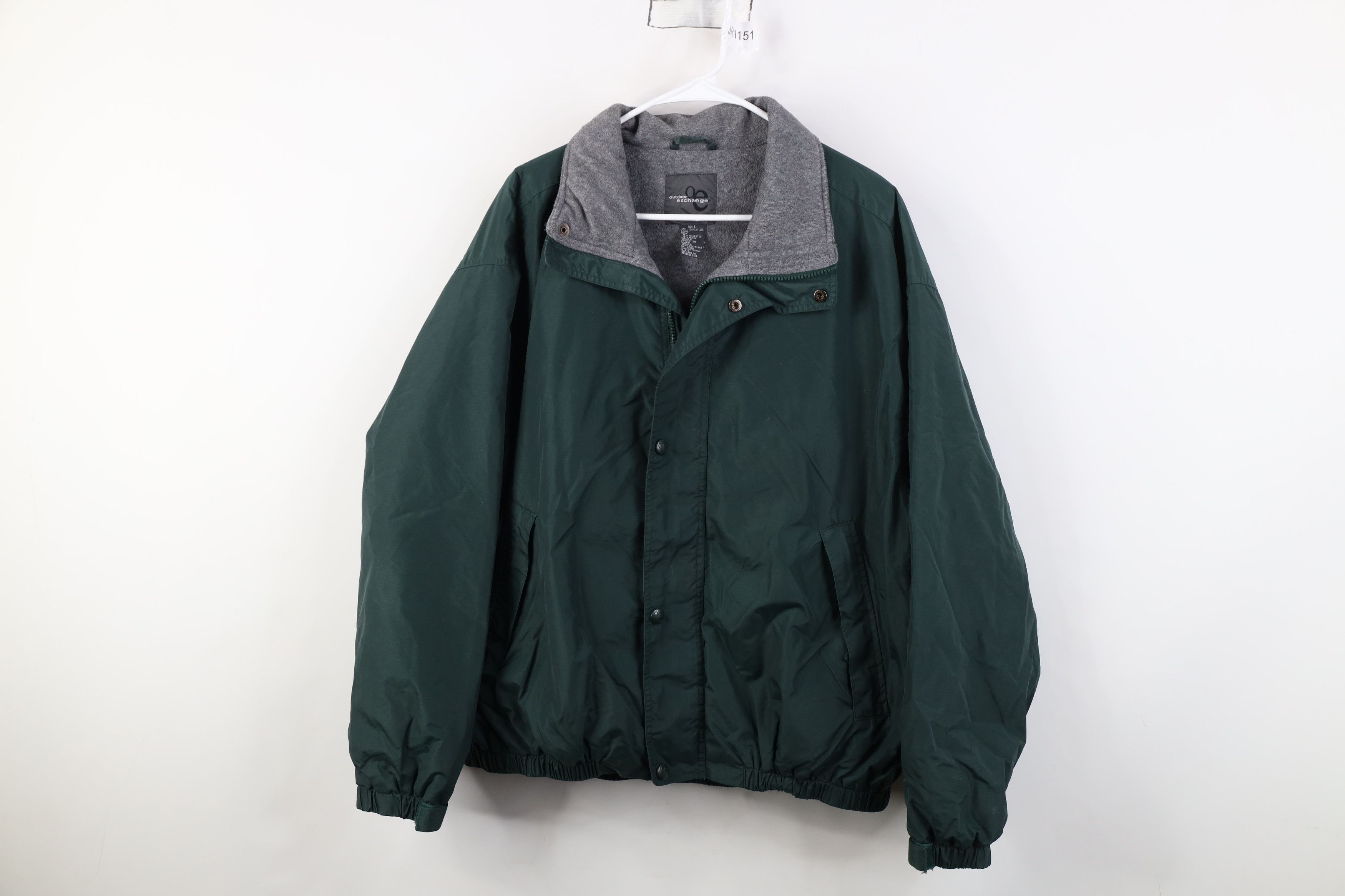 Vintage Vintage 90s Y2K Streetwear Fleece Lined Bomber Jacket Green Size US L / EU 52-54 / 3 - 1 Thumbnail