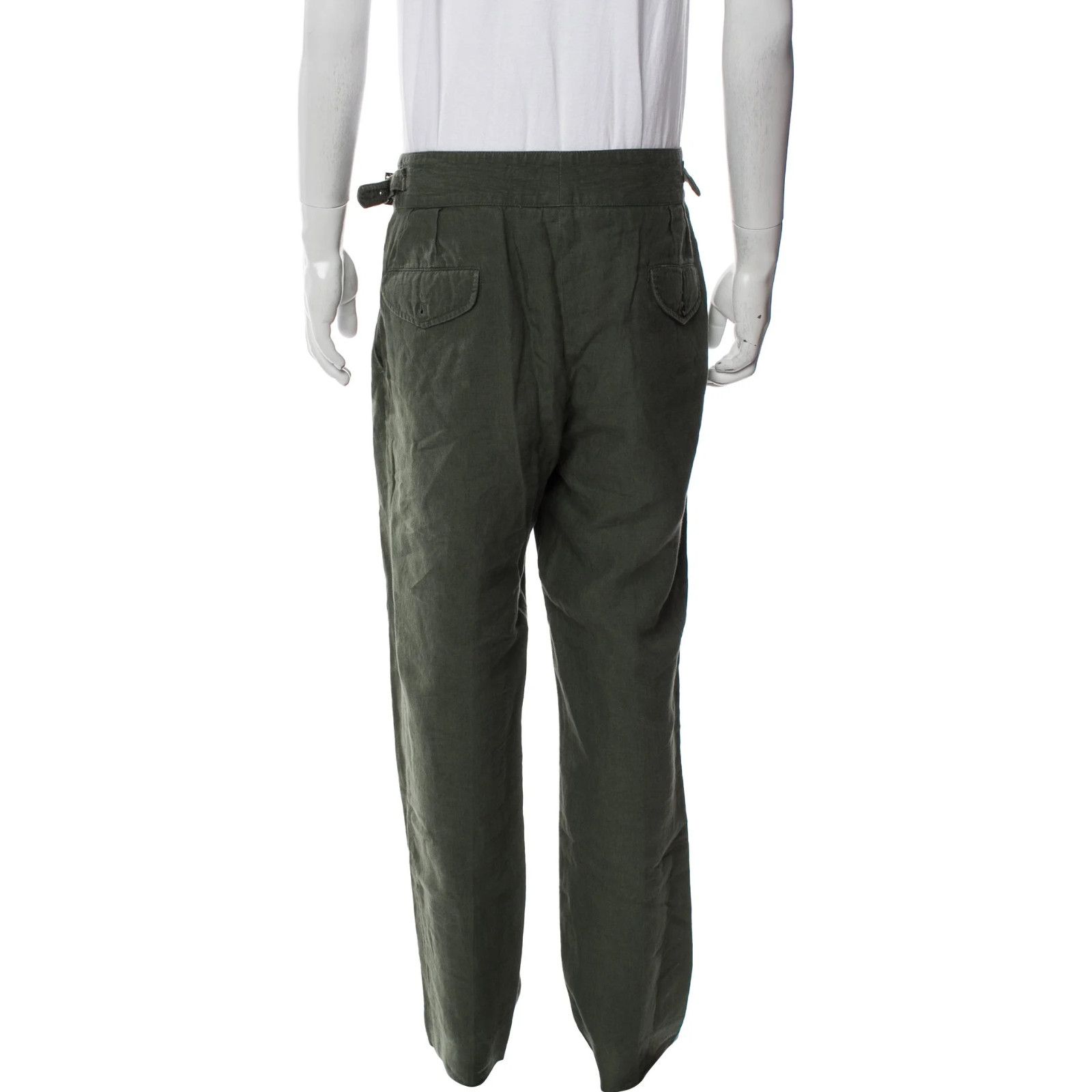 Rubinacci Rubinacci Manny Olive 100% Linen Ghurkha Trousers 48 32x28.5 Size US 32 / EU 48 - 4 Thumbnail