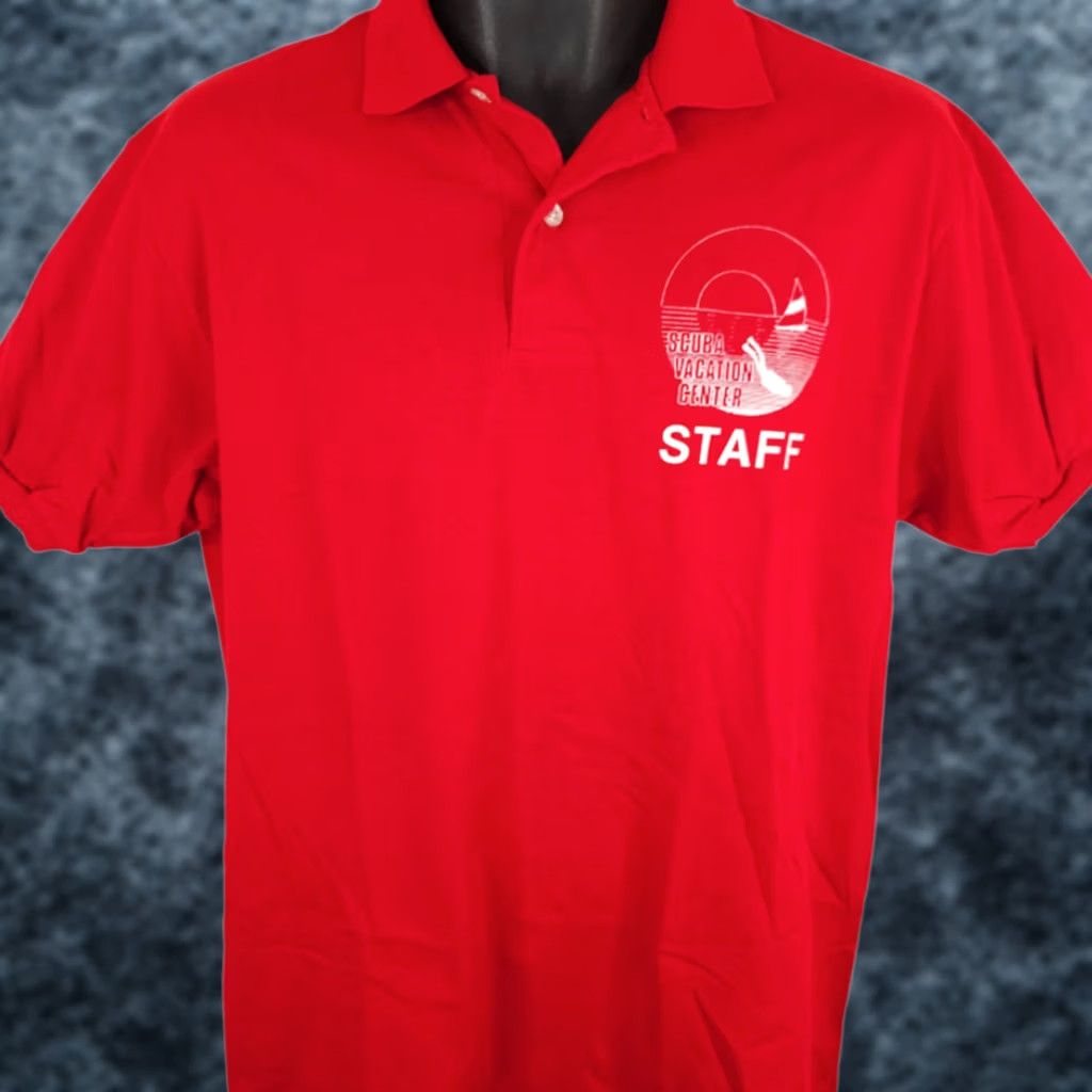 Jerzees VINTAGE Jerzees Polo Shirt Mens Large 80s 90s Made In USA Cotton Blend Red Short Sleeve Polo Shirt Mens L Size US L / EU 52-54 / 3 - 1 Thumbnail