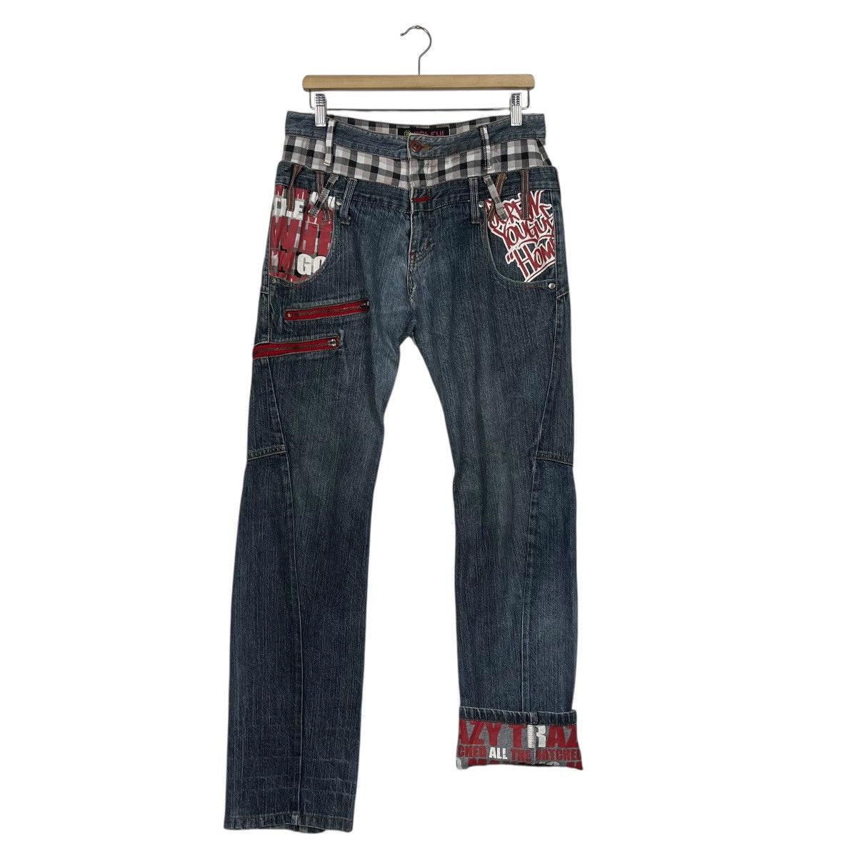 Seditionaries Vintage Antfui Double Waist Distressed Denim Jeans Size US 32 / EU 48 - 14 Thumbnail