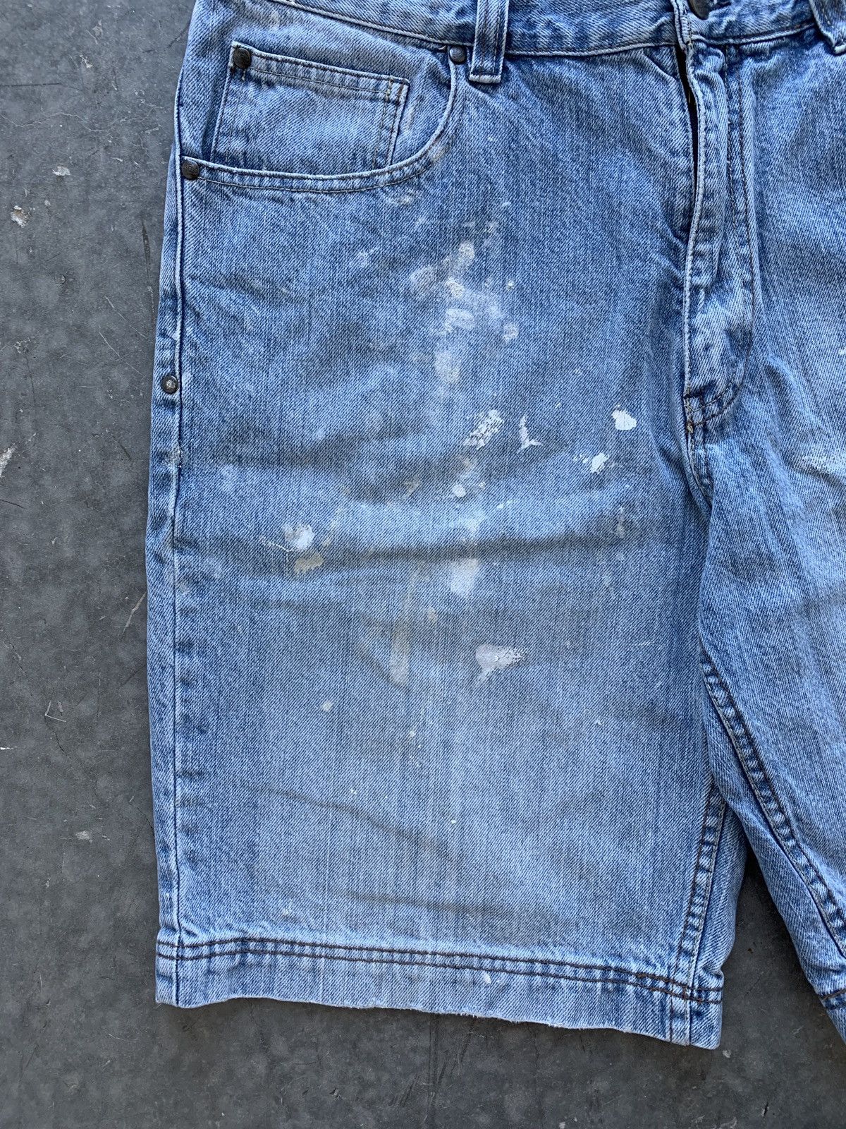 Vintage Crazy Vintage Y2K Baggy Light Wash Jean Shorts Painter Size US 36 / EU 52 - 2 Thumbnail