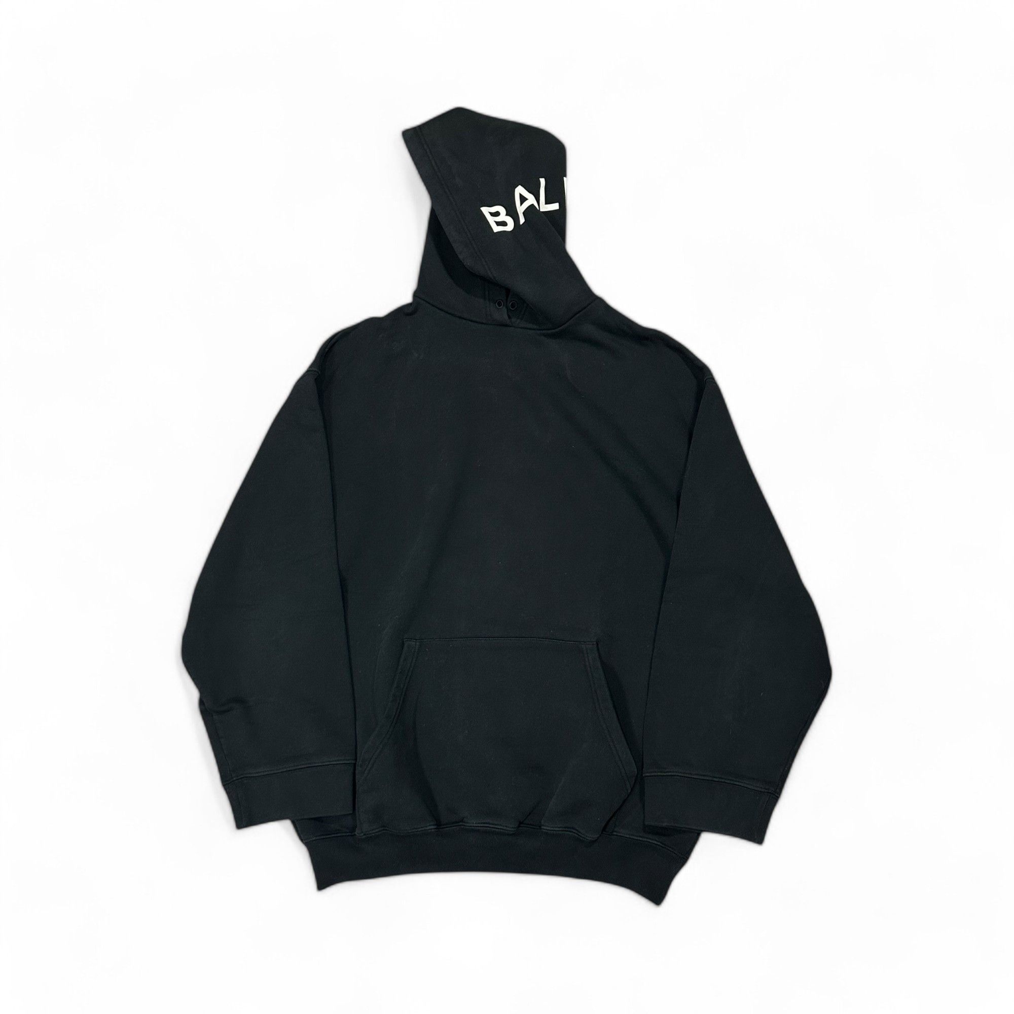 Balenciaga Balenciaga Sweatshirt Hood Logo Print Black Hoodie Size US XS / EU 42 / 0 - 2 Thumbnail