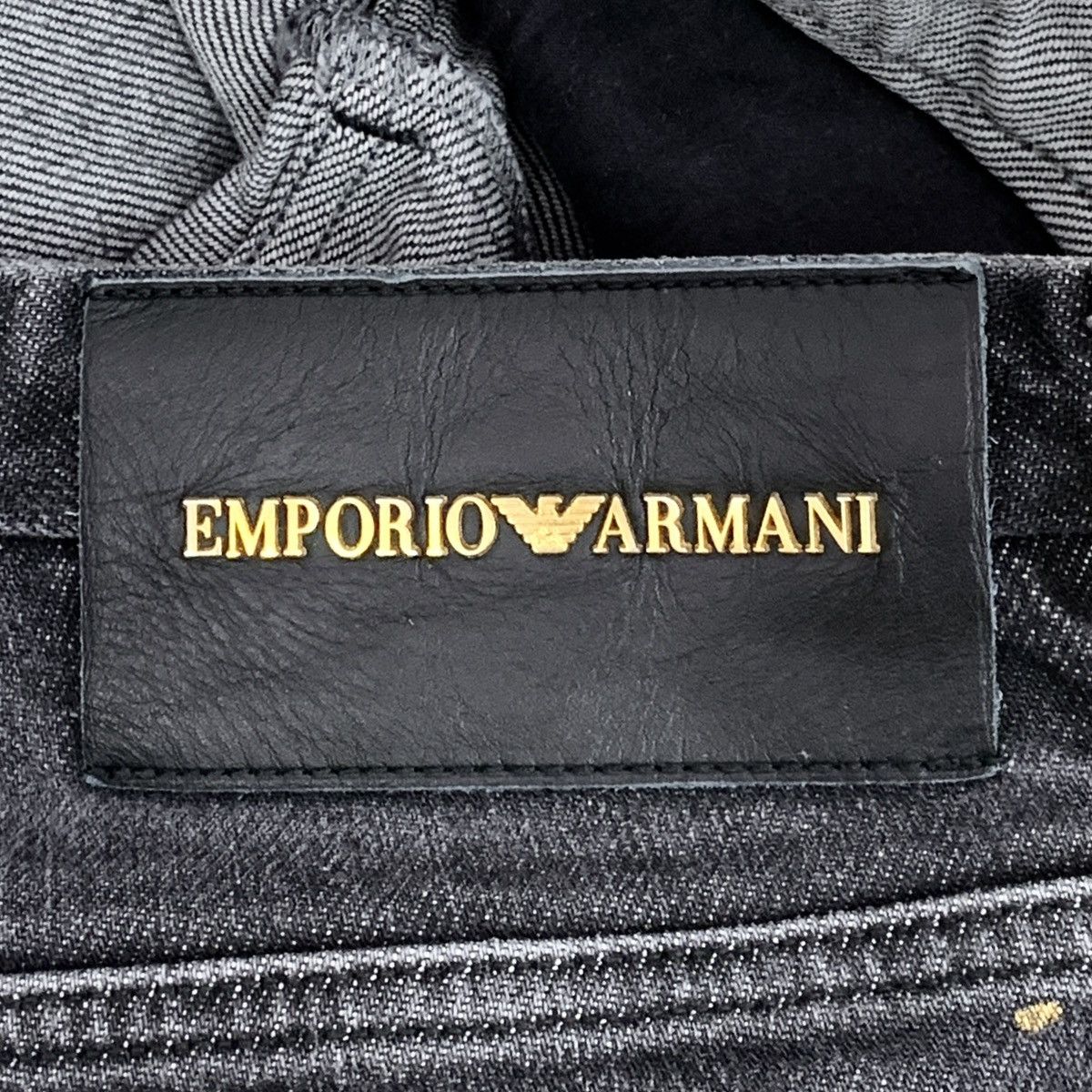 Armani Armani Black Casual Denim Pants With Pocket Logo K26WX Size 29" - 6 Thumbnail