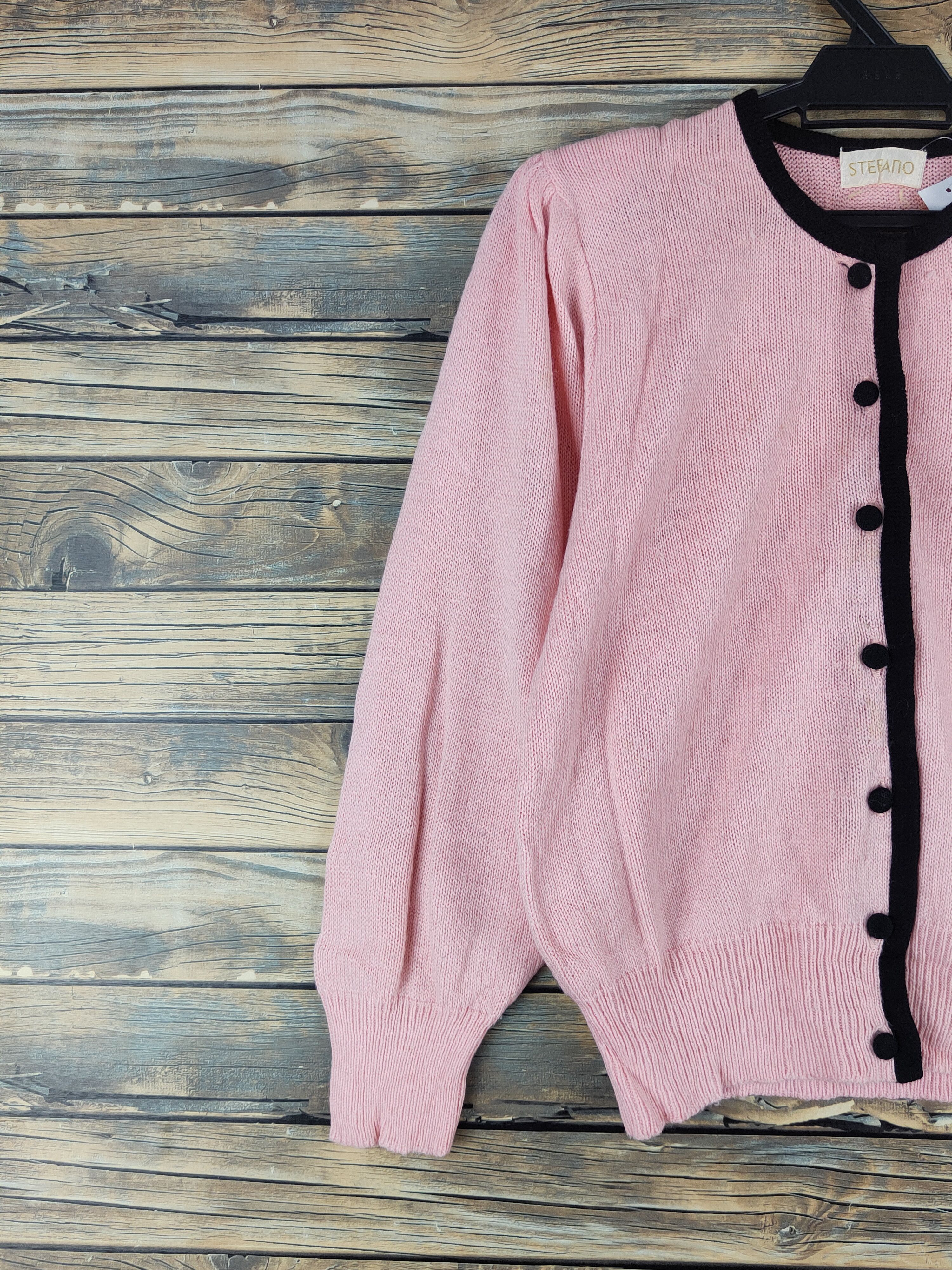 Vintage Stefano Peach Knitwear Cardigan Crop Tops #W1180 Size M / US 6-8 / IT 42-44 - 3 Thumbnail
