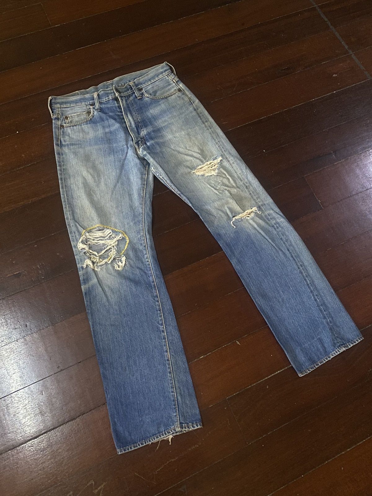 Vintage Fire 🔥 vintage 90s BIG STONE distressed denim rework Size US 32 / EU 48 - 2 Thumbnail
