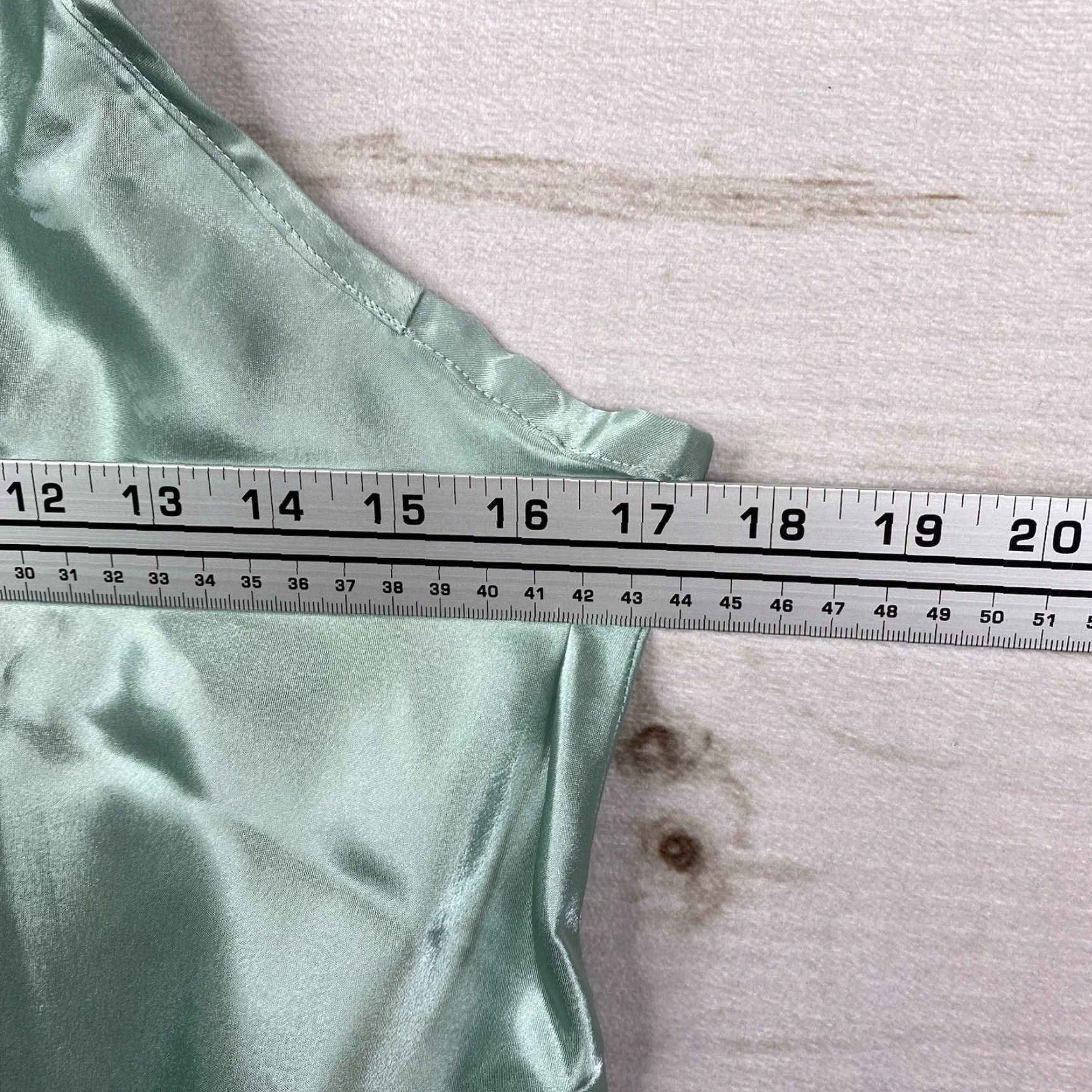 Vintage VTG Kathryn Camisole Shirt Womens M Green Satin Crochet Trim Lingerie V-Neck Adjustable Strap Slips Pajama Top Size ONE SIZE - 3 Thumbnail