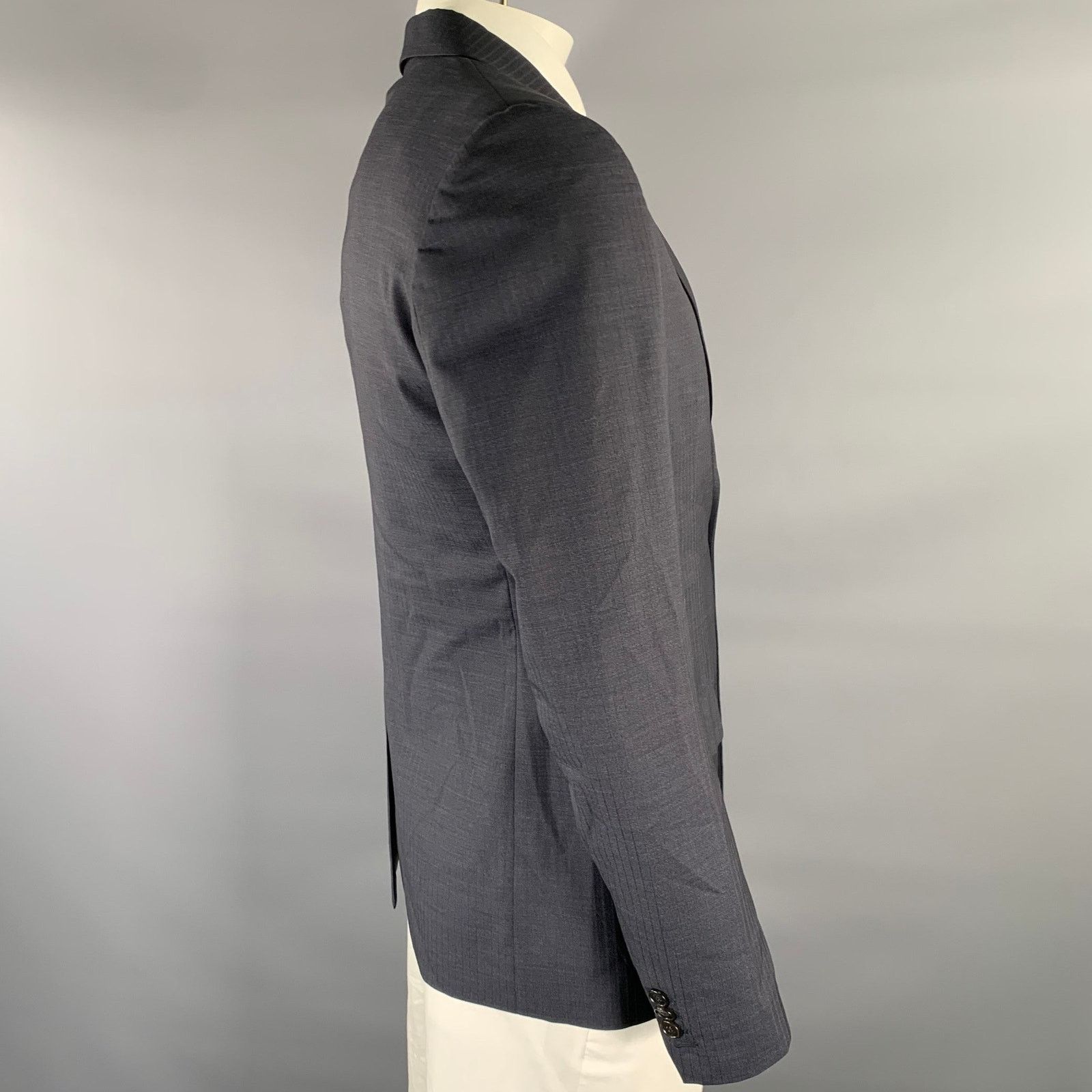 Maison Margiela MAISON MARGIELA 42 Charcoal Pinstripe Wool Sport Coat Size 42R - 3 Thumbnail