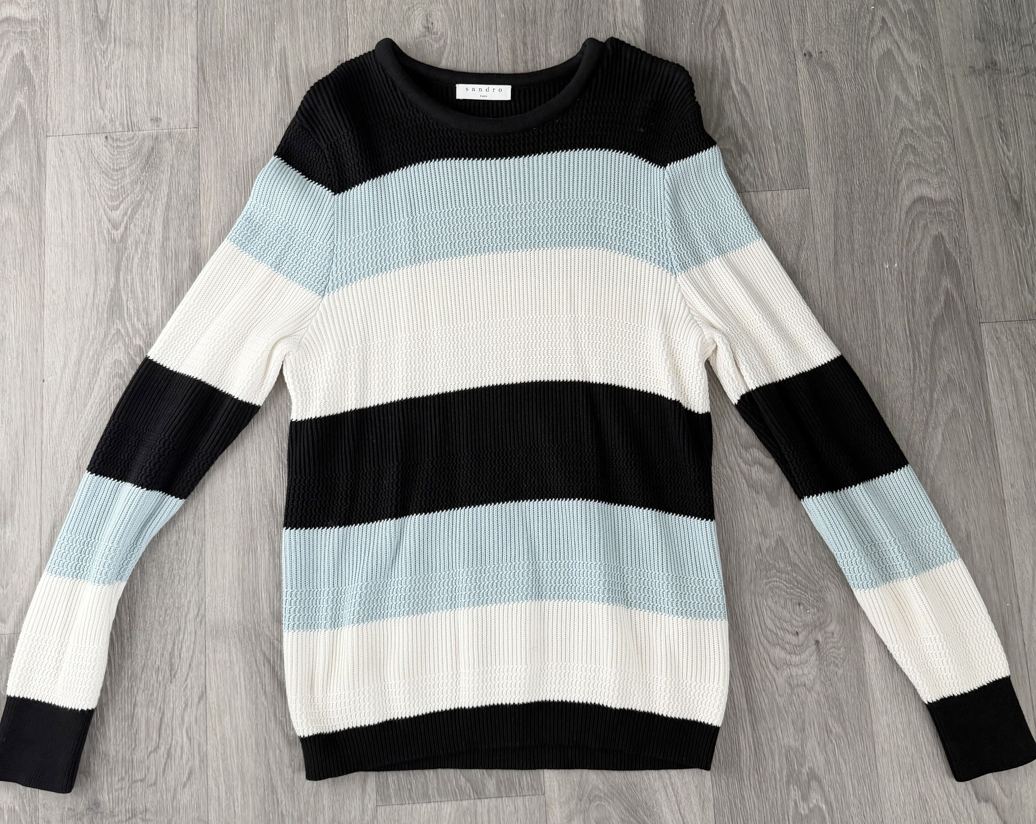 Sandro Sandro Striped Knit Sweater Size US L / EU 52-54 / 3 - 1 Thumbnail