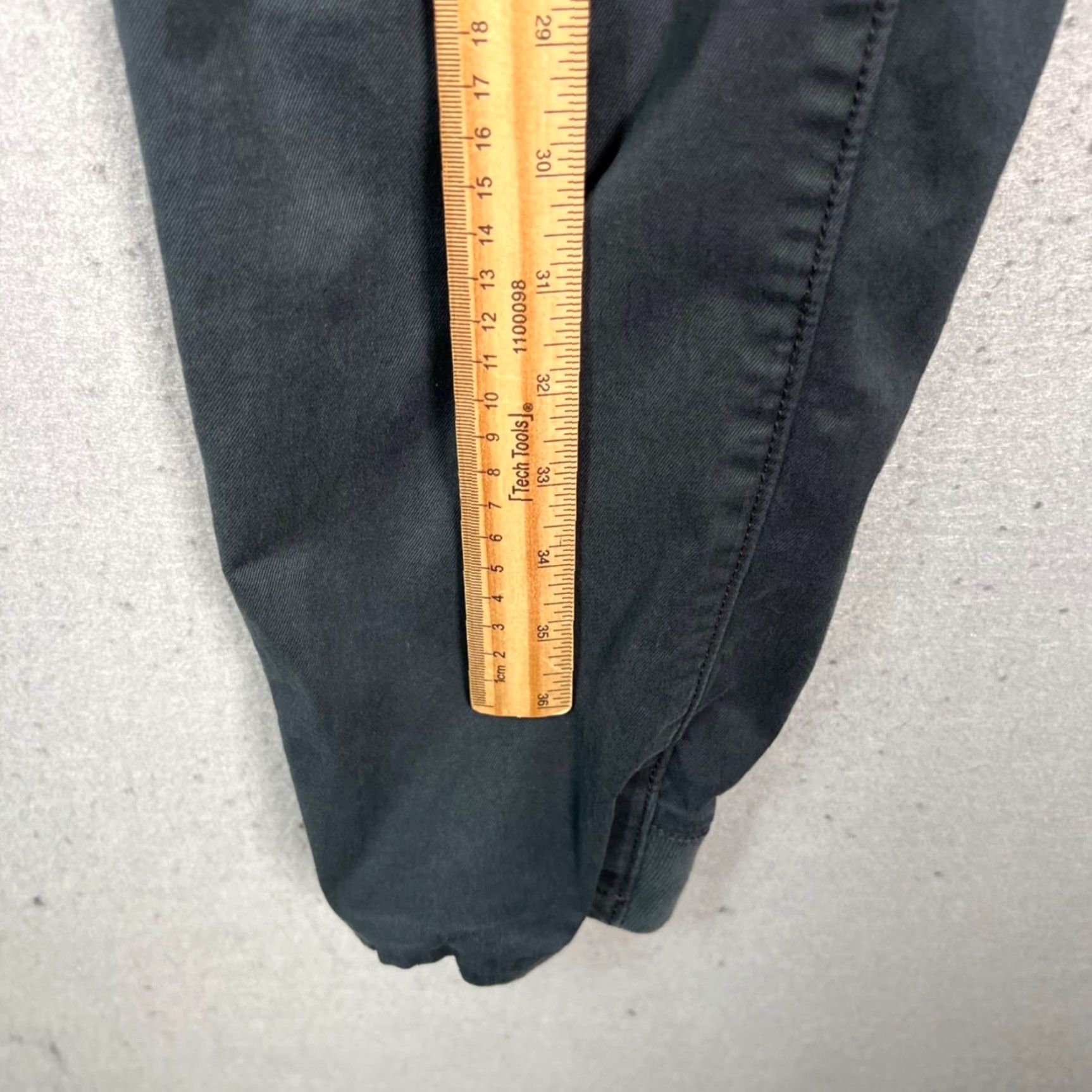 Rag & Bone rag & bone Mens Size 33 Black Tapered Pants Cotton Elastane Adjustable Waist Chino Front Flat Rise Mid 10-12in Inseam 30in Casual Slim Fits Mens Size US 33 - 6 Thumbnail
