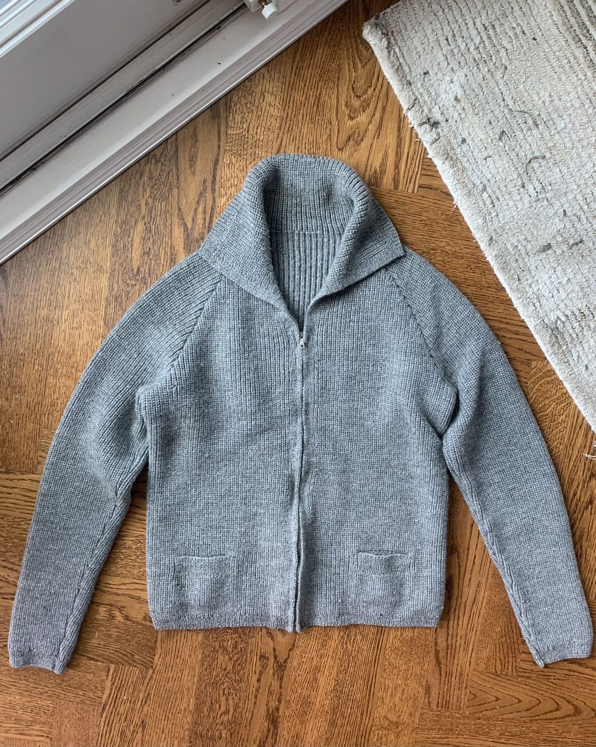 Vintage Wool Cardigan 60s 70s Shawl Zip Knit Cowichan Raglan