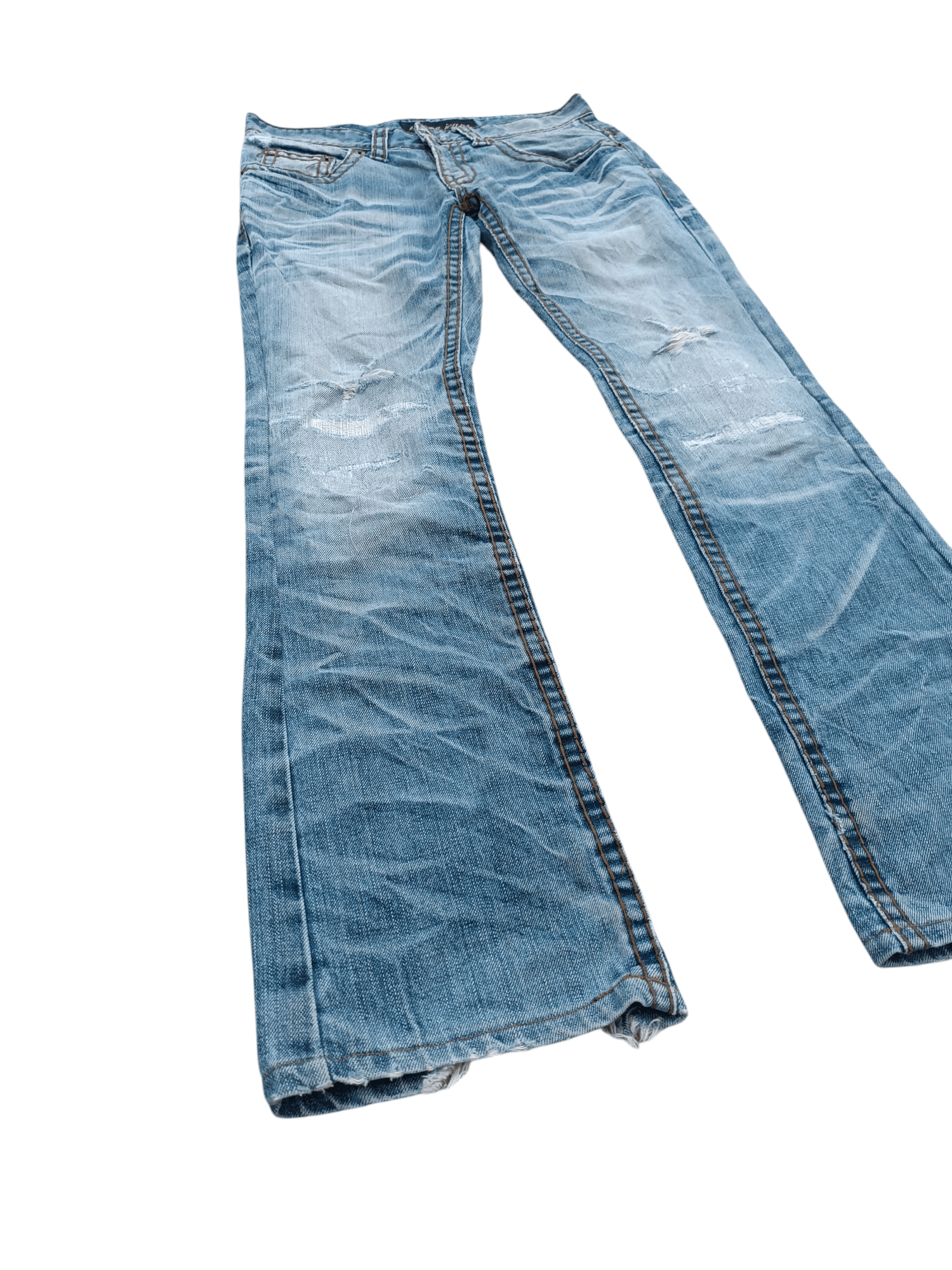 If Six Was Nine × Japanese Brand × Le Grande Bleu (L.G.B.) FLARED🔥Japanese Brand Kesson Distressed Whiskers Denim E192 Size US 31 - 10 Thumbnail