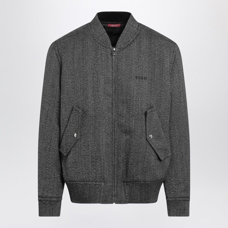 Gucci Gucci Reversible Bomber Jacket In Black/White Mouline Fabric Size US L / EU 52-54 / 3 - 1 Thumbnail