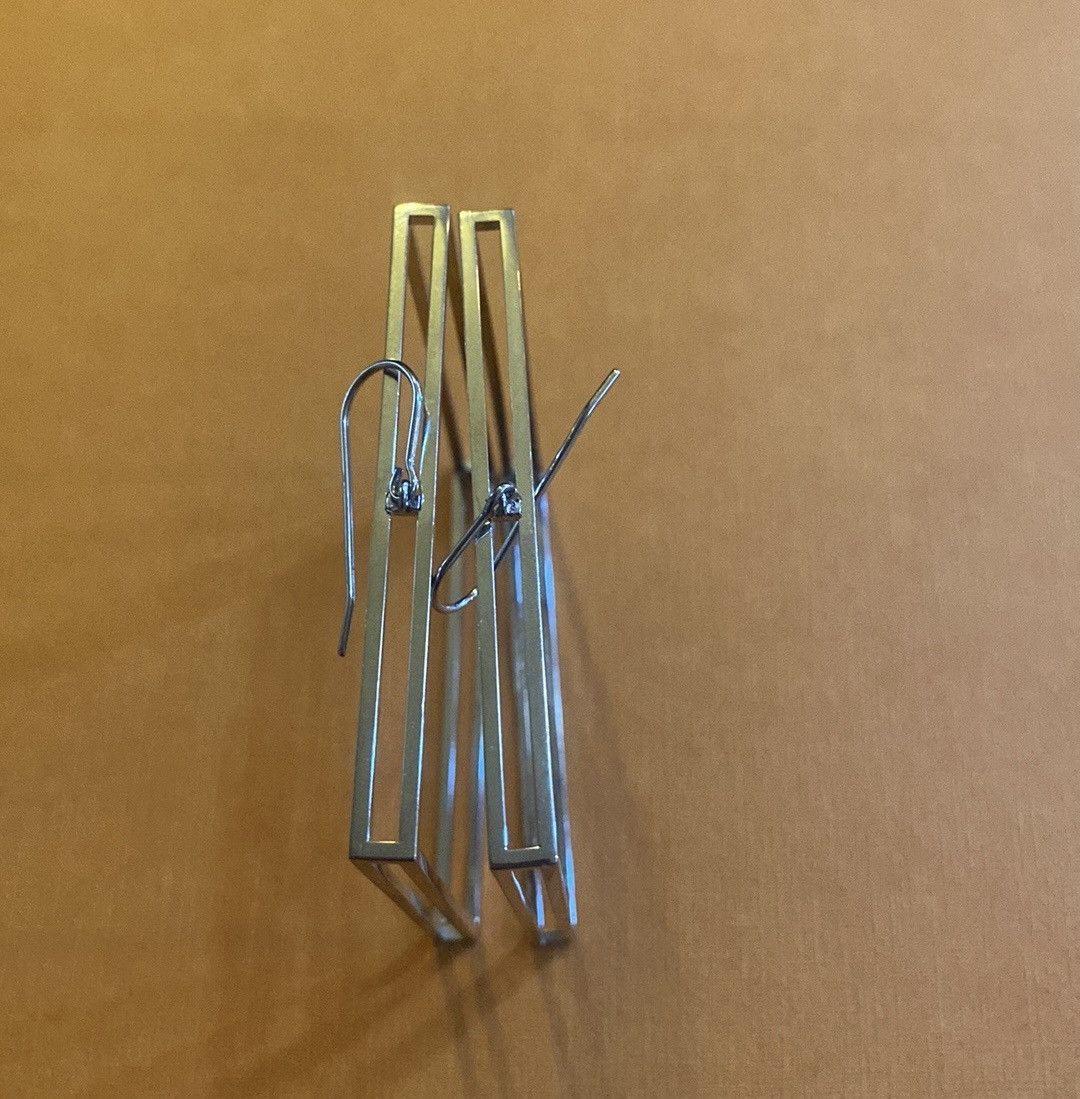 Saint Laurent Paris Saint Laurent Double Square Hoop Earrings in Metal Size ONE SIZE - 6 Thumbnail