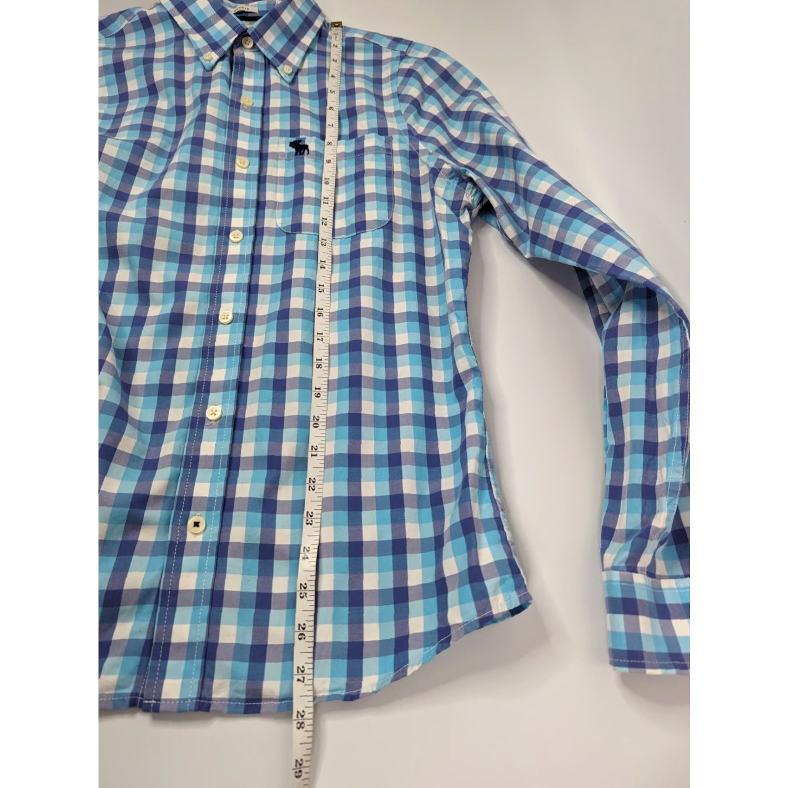 Abercrombie & Fitch Abercrombie & Fitch Button-Up Shirt Sz Medium Blue Check Muscle Fit Long Sleeve Casual Mens Size US M / EU 48-50 / 2 - 5 Thumbnail