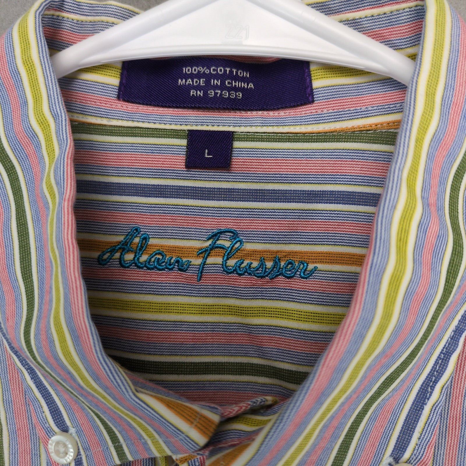 Alan Flusser Alan Flusser Multicolor Striped Button Down Dress Shirt L Size US L / EU 52-54 / 3 - 2 Thumbnail
