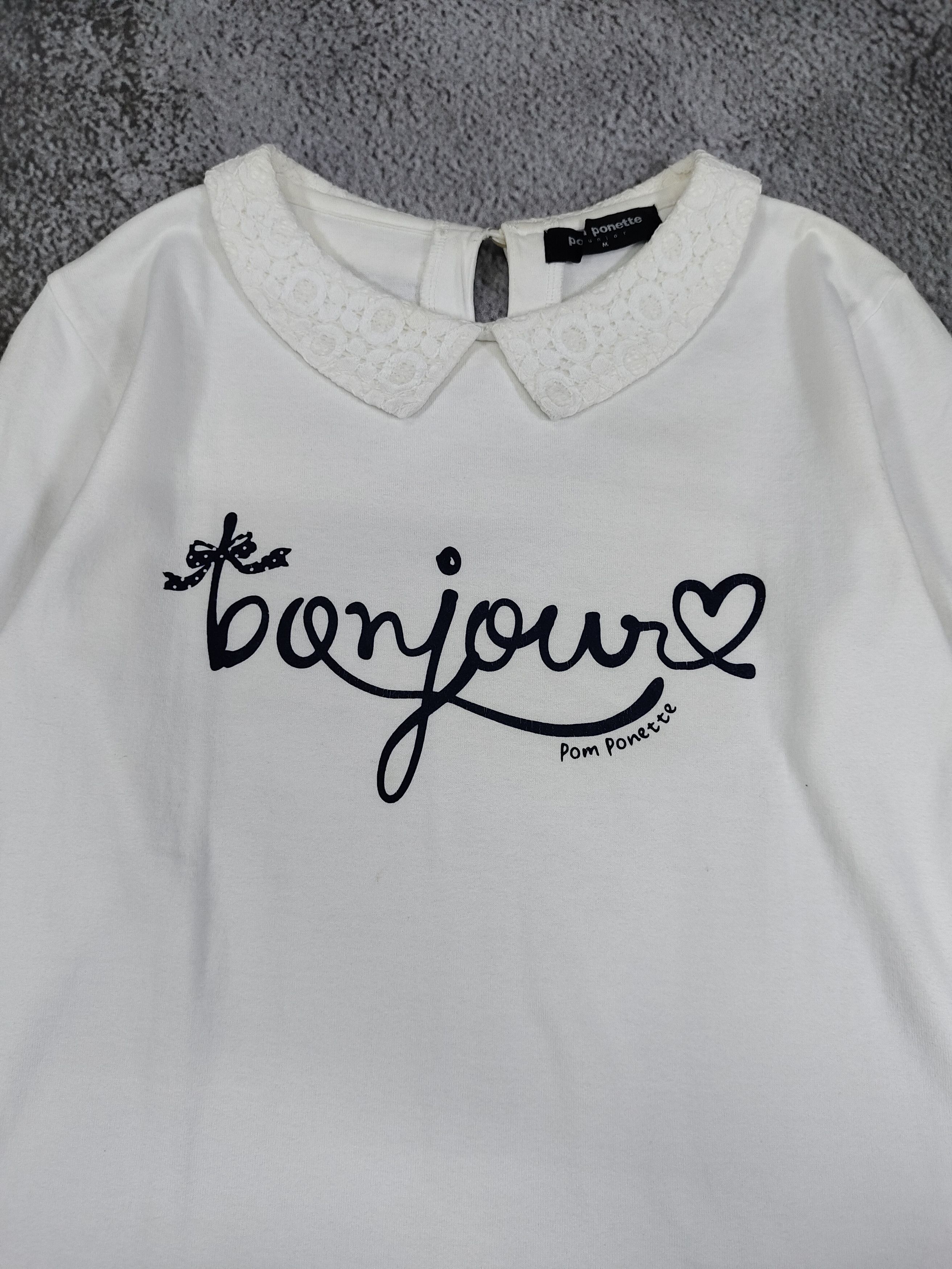 Angel Blue 2000s Pom Ponette🇯🇵 Bonjour Script Peter Pan Lace Collar Size M / US 6-8 / IT 42-44 - 6 Thumbnail