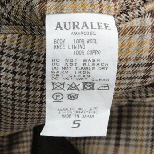 Auralee AURALEE 19AW WOOL SERGE CHECK NARROW SLACKS Beige 5 Size US 34 / EU 50 - 5 Thumbnail