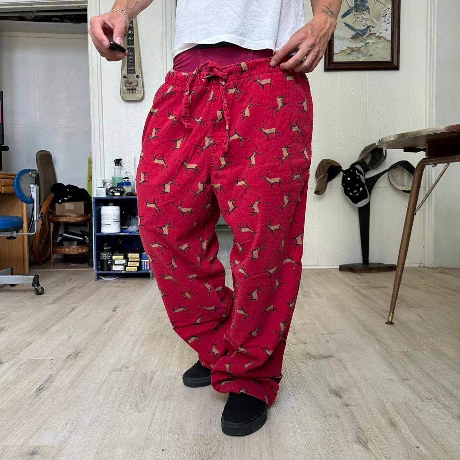 Old Navy Vintage 2000s Old Navy Baggy Deer PJ Pajama Pants Sweatpants Size US 34 / EU 50 - 1 Thumbnail
