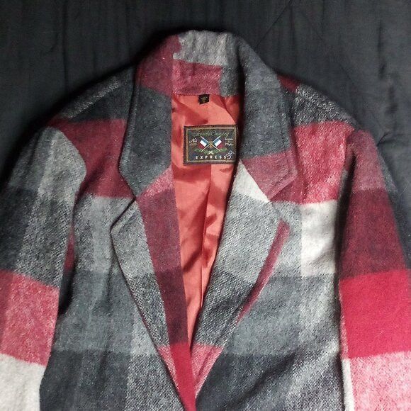 Express Vintage Express Check Blazer Coat Jacket Workwear Chore Size S / US 4 / IT 40 - 1 Thumbnail