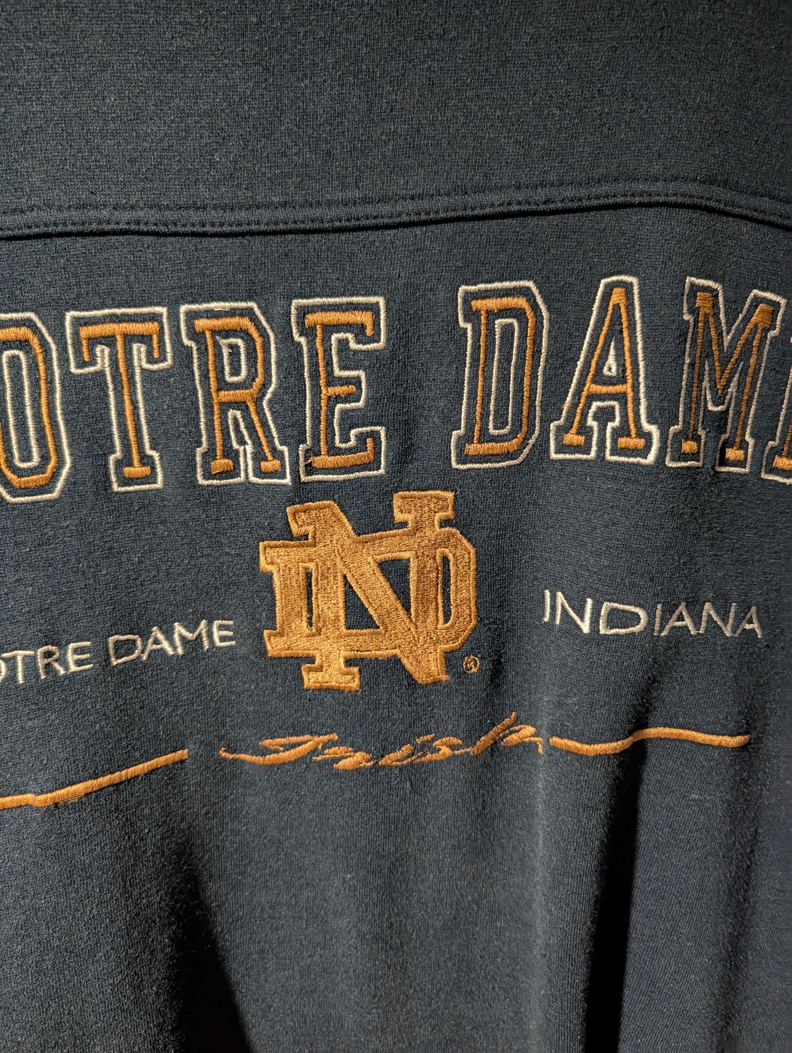 NCAA Vintage 90s Notre Dame College Football Nutmeg Sweatshirt Size US XL / EU 56 / 4 - 2 Thumbnail