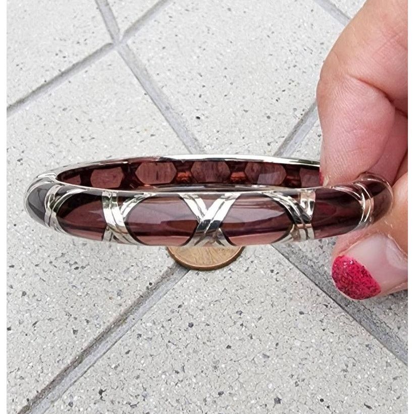 Designer Angelique De Paris Bamboo Thin Sterling Silver Bracelet Size ONE SIZE - 2 Thumbnail