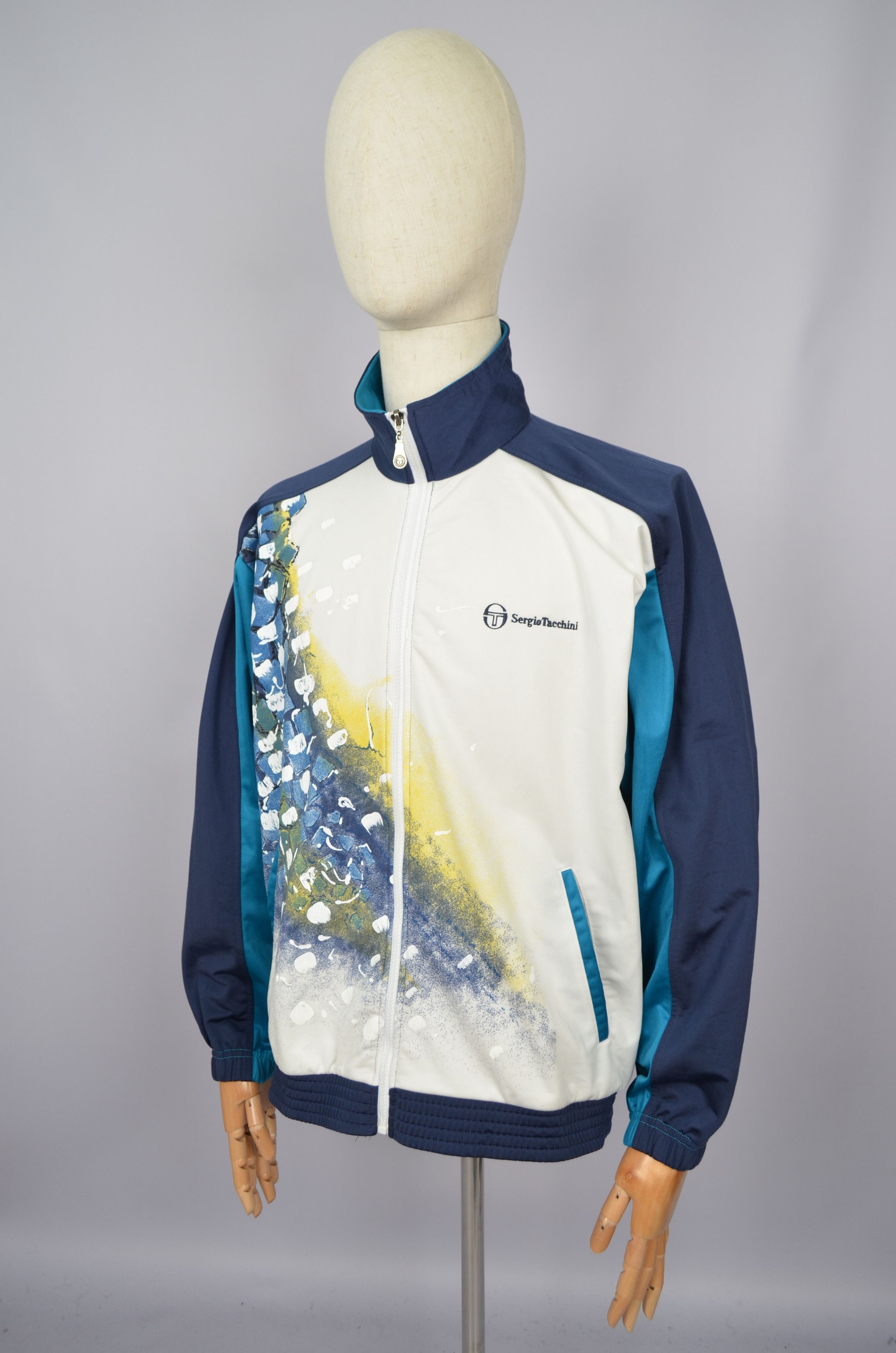 Designer × Sergio Tacchini × Vintage Sergio Tacchini Track Top Jacket Full Zip Size L Vintage 90s Size US L / EU 52-54 / 3 - 1 Thumbnail
