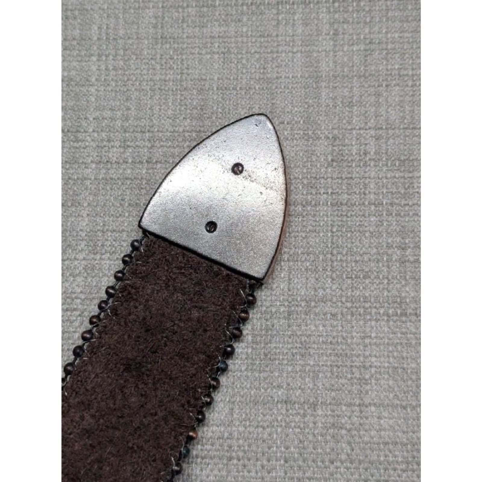 Vintage VINTAGE Y2K COW H AIR rhinestone LEOPARD leather BELT 38 brown STUDDED Western Belt, Cowboy, Rodeo, Southwestern Mens Size 38 - 5 Thumbnail