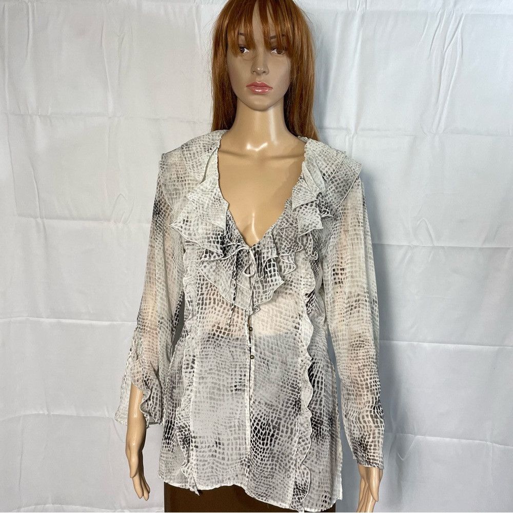 Zara NWT New ZARA Ruffle Animal Printed Shirt Size S Size S / US 4 / IT 40 - 2 Thumbnail