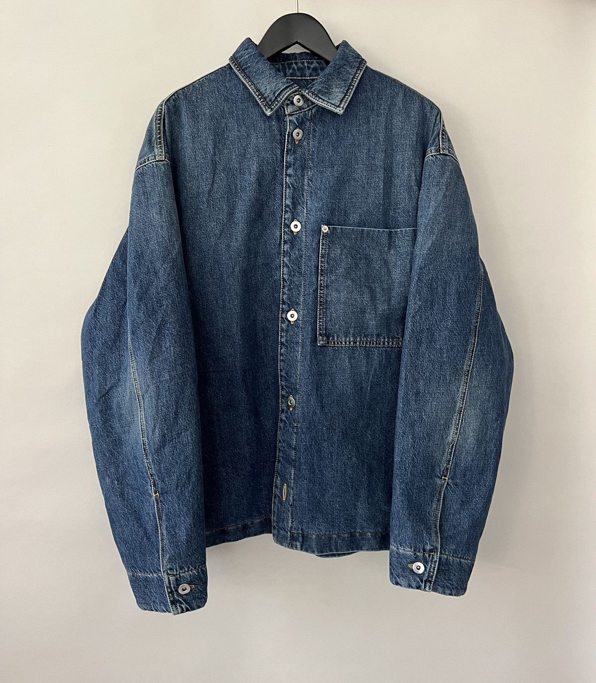 Pre-owned Bottega Veneta Padded Denim Jacket In Blue