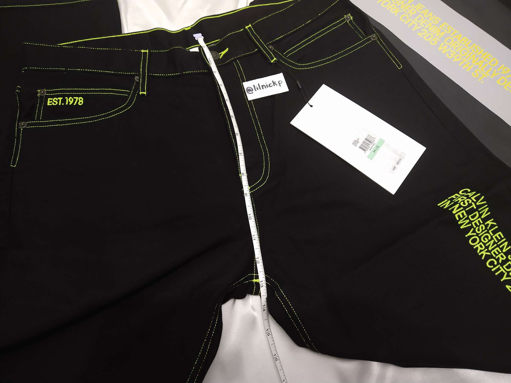 Calvin Klein 205W39NYC EST. 1978 Baggy Black Hole Jeans Size US 34 / EU 50 - 9 Thumbnail