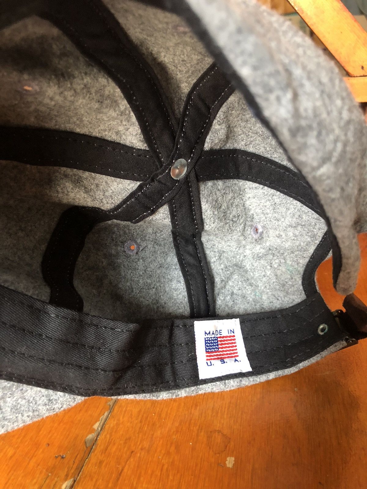 Noah Noah wool snapback 5 panel cap leather strap hybrid USA made Size ONE SIZE - 7 Thumbnail