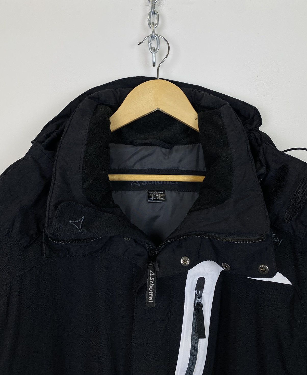 Vintage Schoffel Venturi Full Zip Hooded Ski Jacket Black Coat Top Size US XL / EU 56 / 4 - 8 Thumbnail