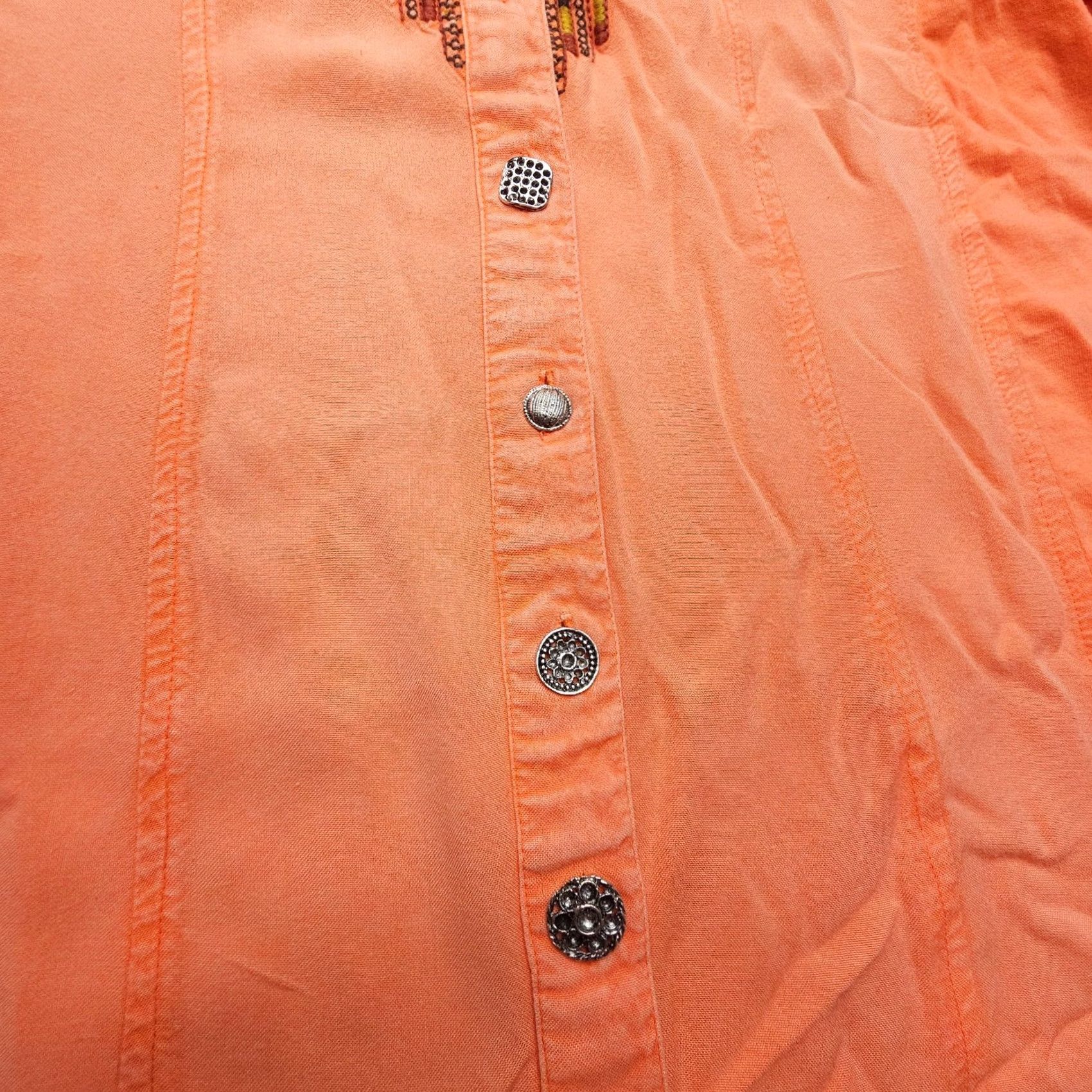 Native Parsley & Sage Blouse Shirt Womens L Orange Geometric Embroidered Bohemian Western 3/4 Sleeve Casual Shirt Mens? Size L / US 10 / IT 46 - 5 Thumbnail